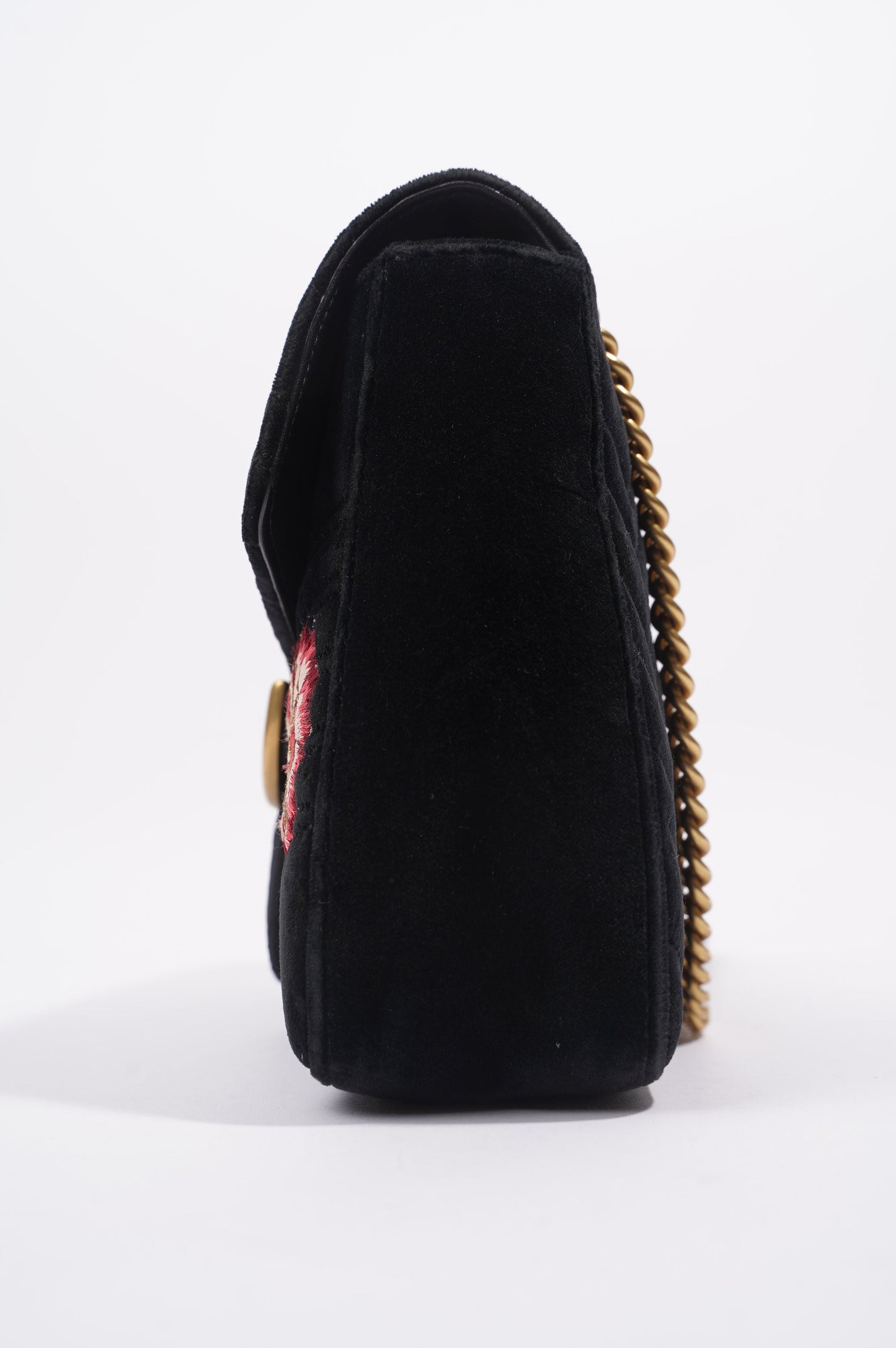Gucci Womens Marmont Loved Flap Black Multi Medium