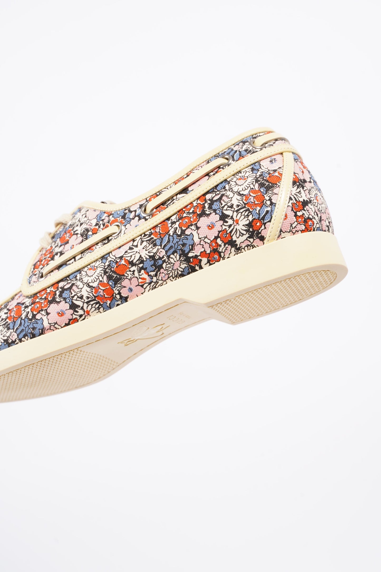 Gucci Mens Lace Up Boat Shoe Floral EU 41.5 / UK 7.5