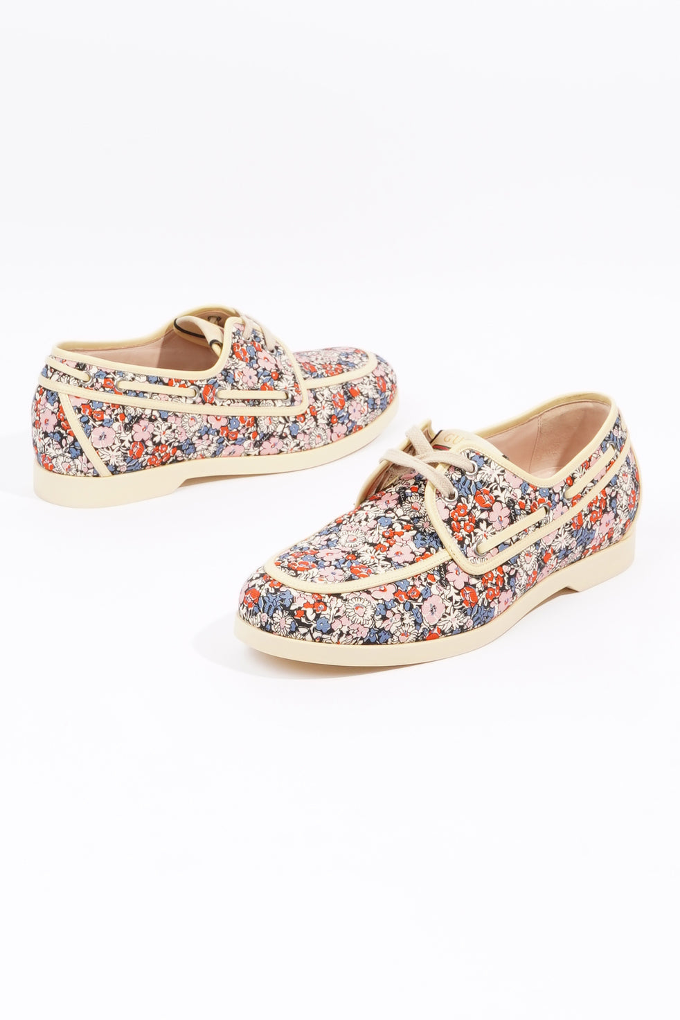 Gucci Mens Lace Up Boat Shoe Floral EU 41.5 / UK 7.5