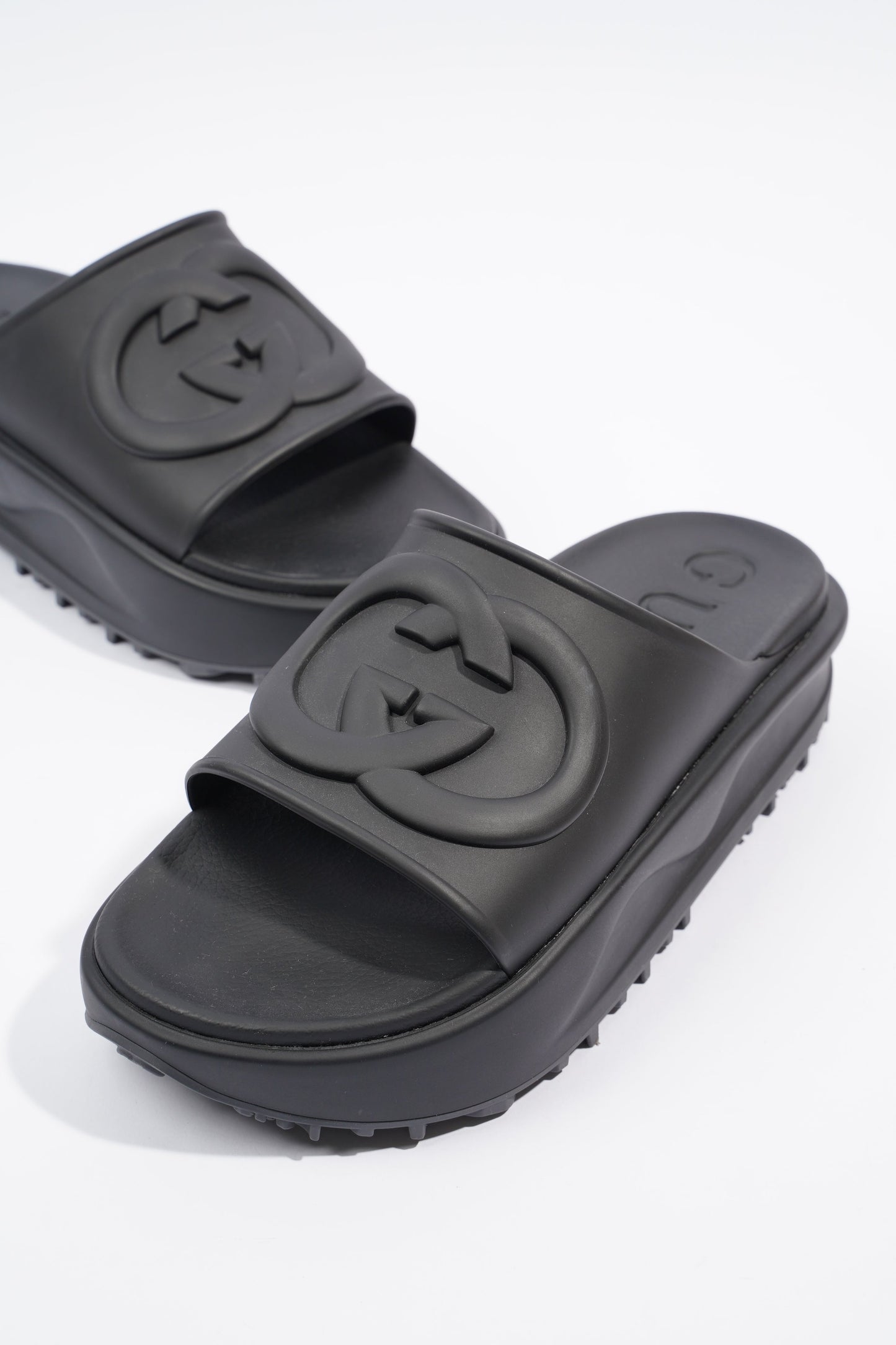 Gucci Mens Interlocking G Slide Black EU 42 / UK 8