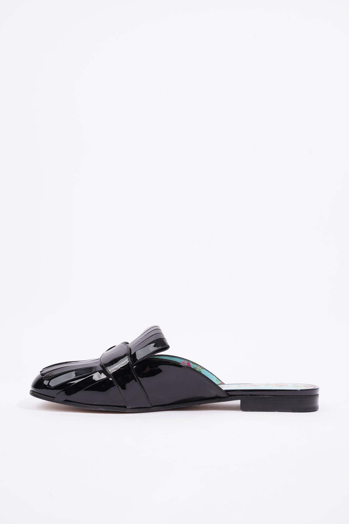 Gucci Womens Vernis Leather Sandal Black EU 37.5 / UK 4.5