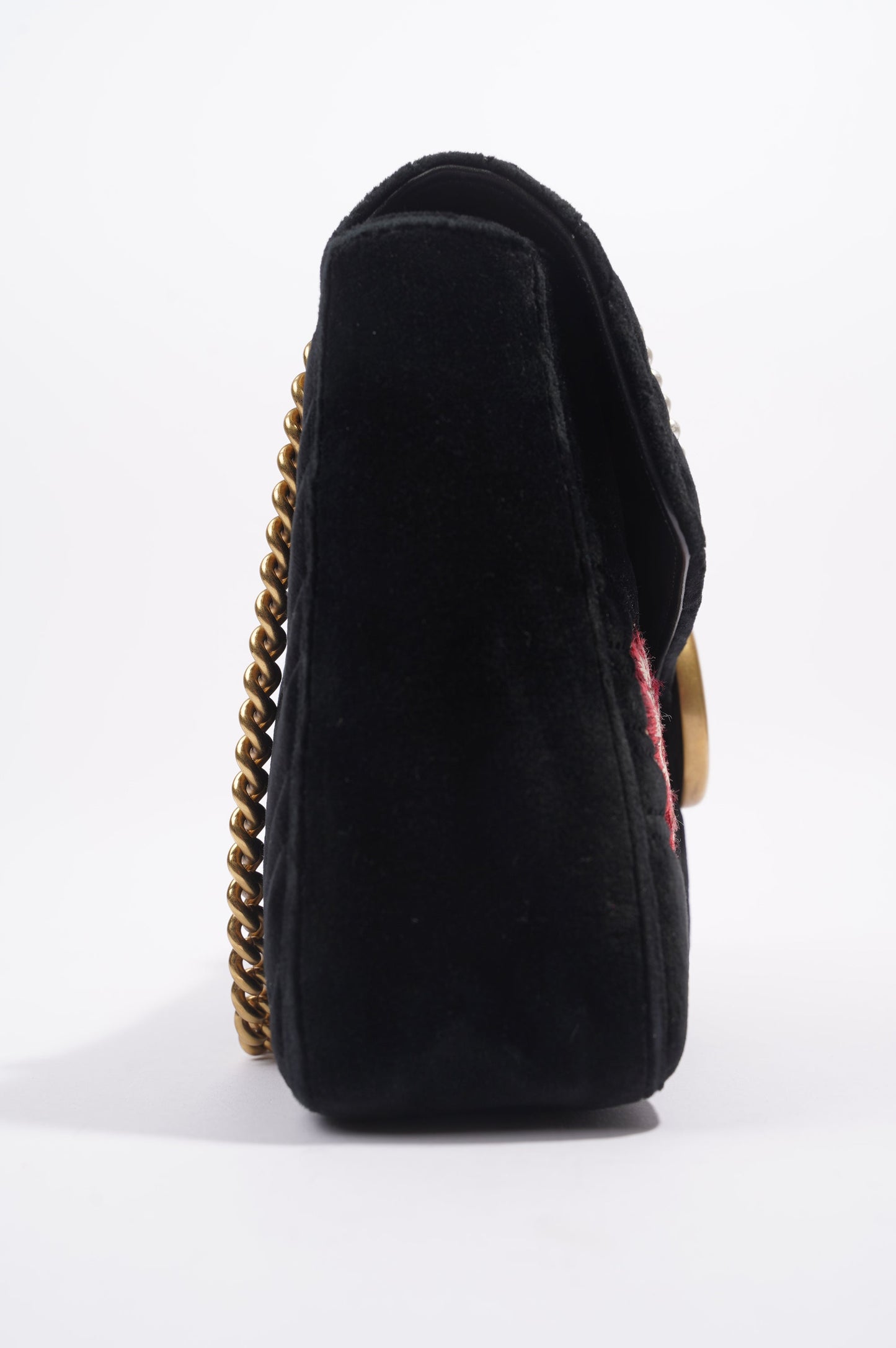 Gucci Womens Marmont Loved Flap Black Multi Medium