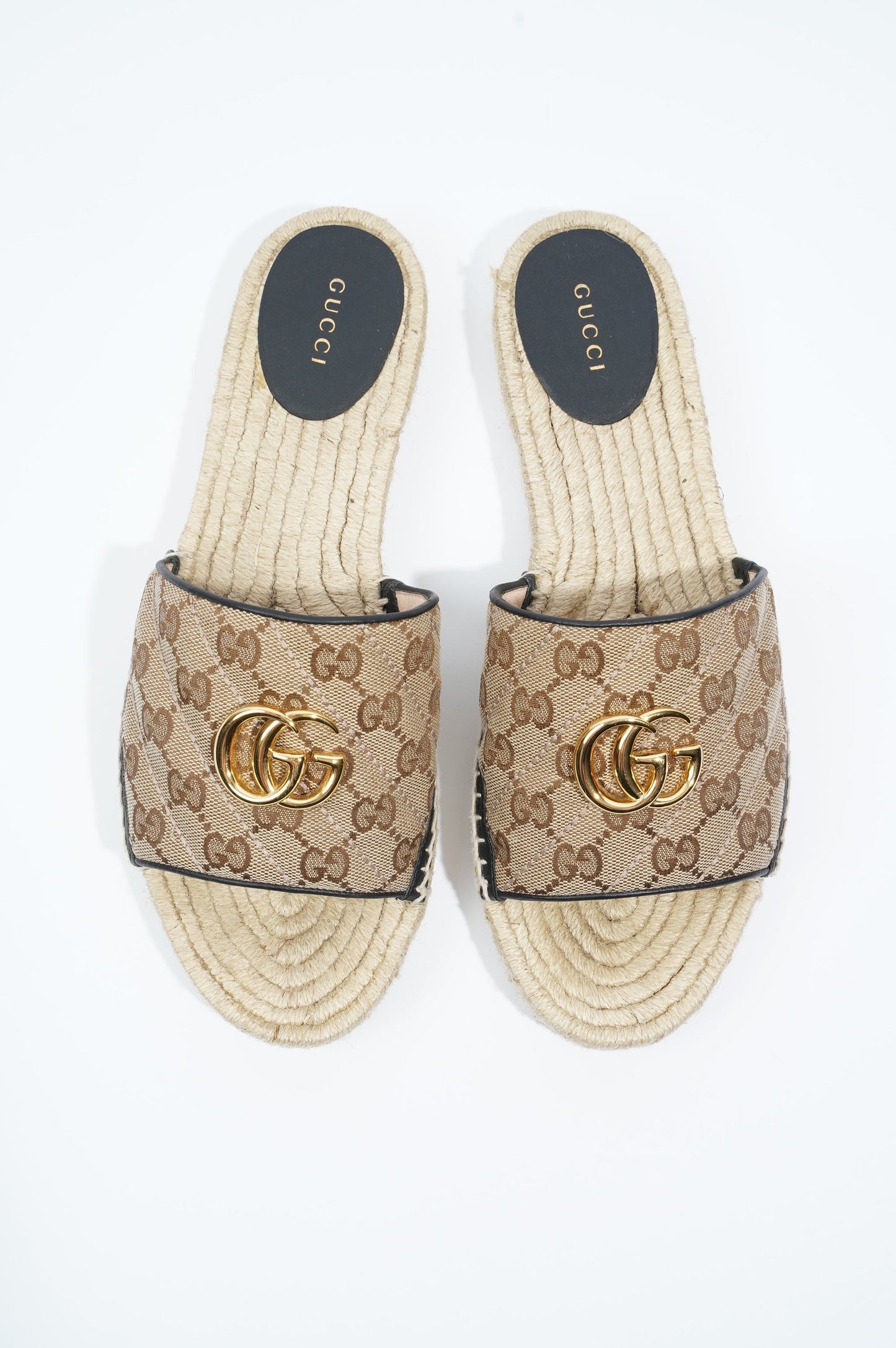 Gucci Womens GG Matelasse Canvas Espadrille Sandal Supreme EU 41 / UK 8