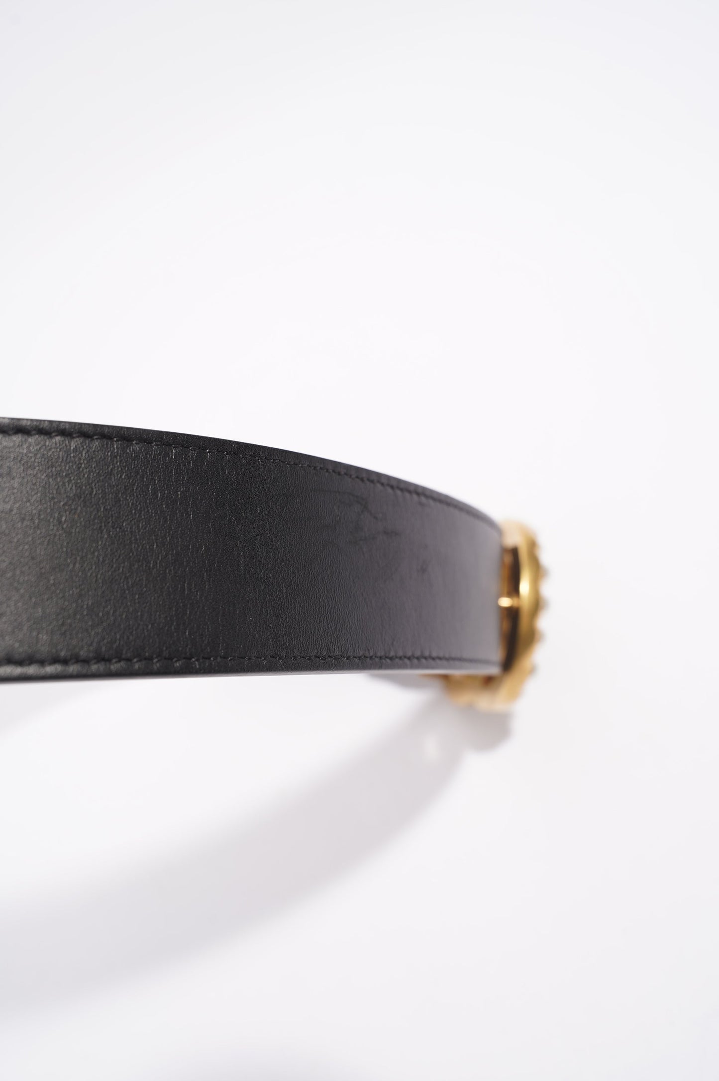 Gucci Womens Pearl Marmont Belt Black / Gold / Silver 65cm - 26"