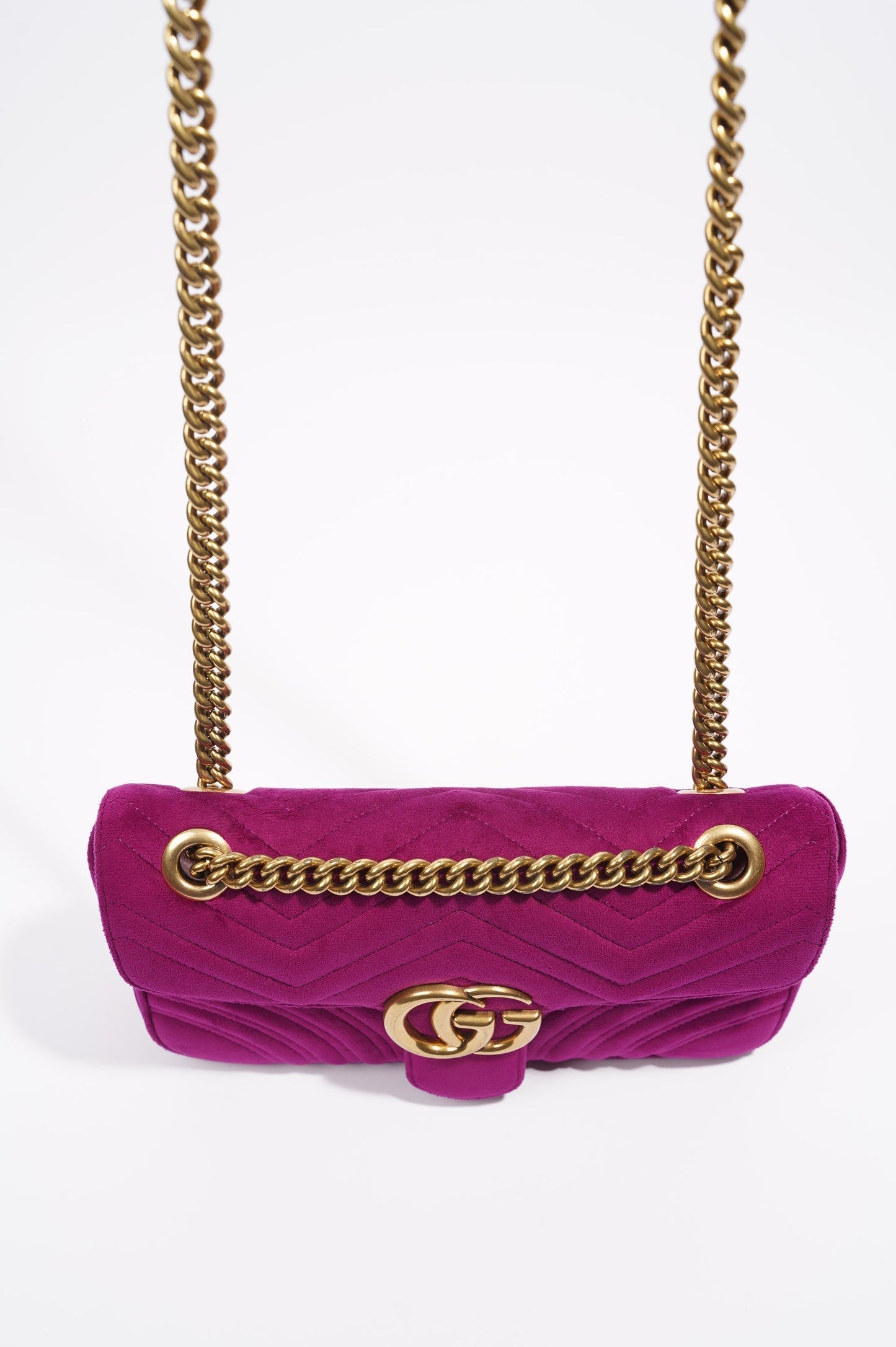 Gucci GG Marmont Flap Bag Purple Velvet Small