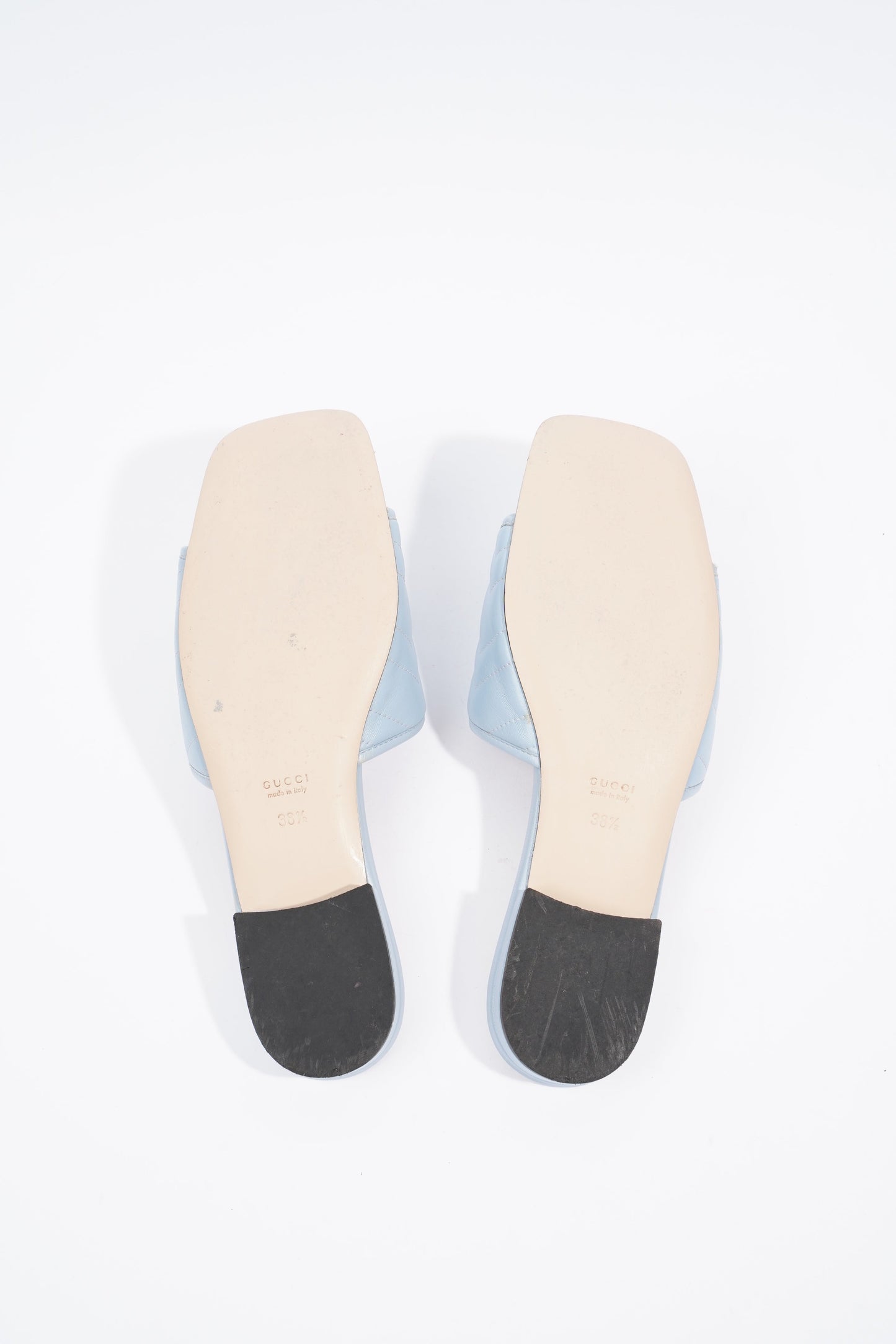 Gucci Double G Leather Sandal Baby Blue EU 38.5 / UK 5.5