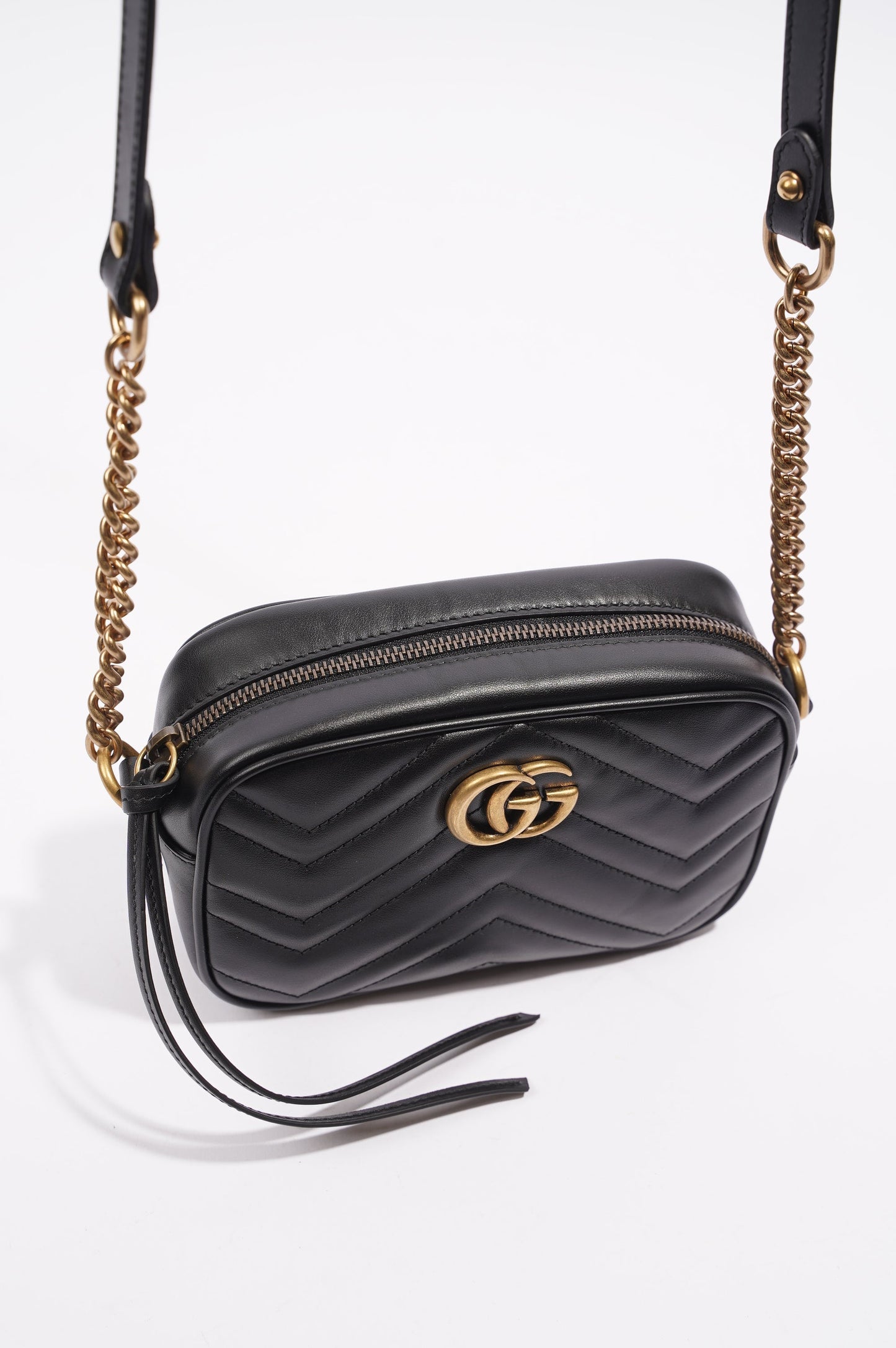 Gucci Womens Marmont Zip Black Mini