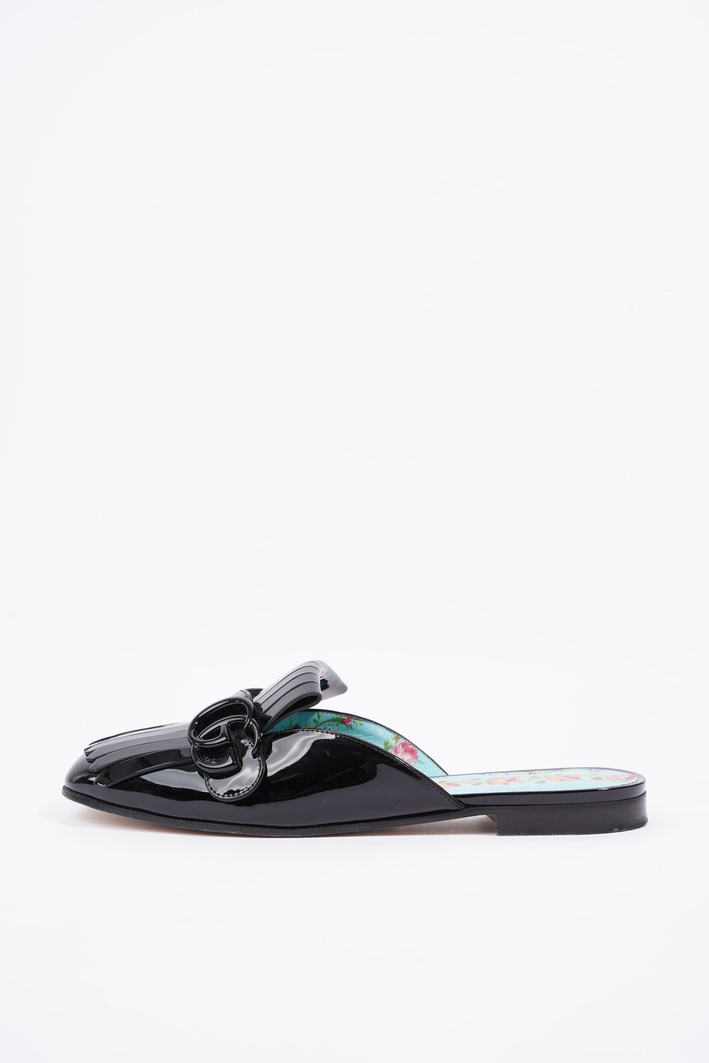 Gucci Womens Vernis Leather Sandal Black EU 37.5 / UK 4.5