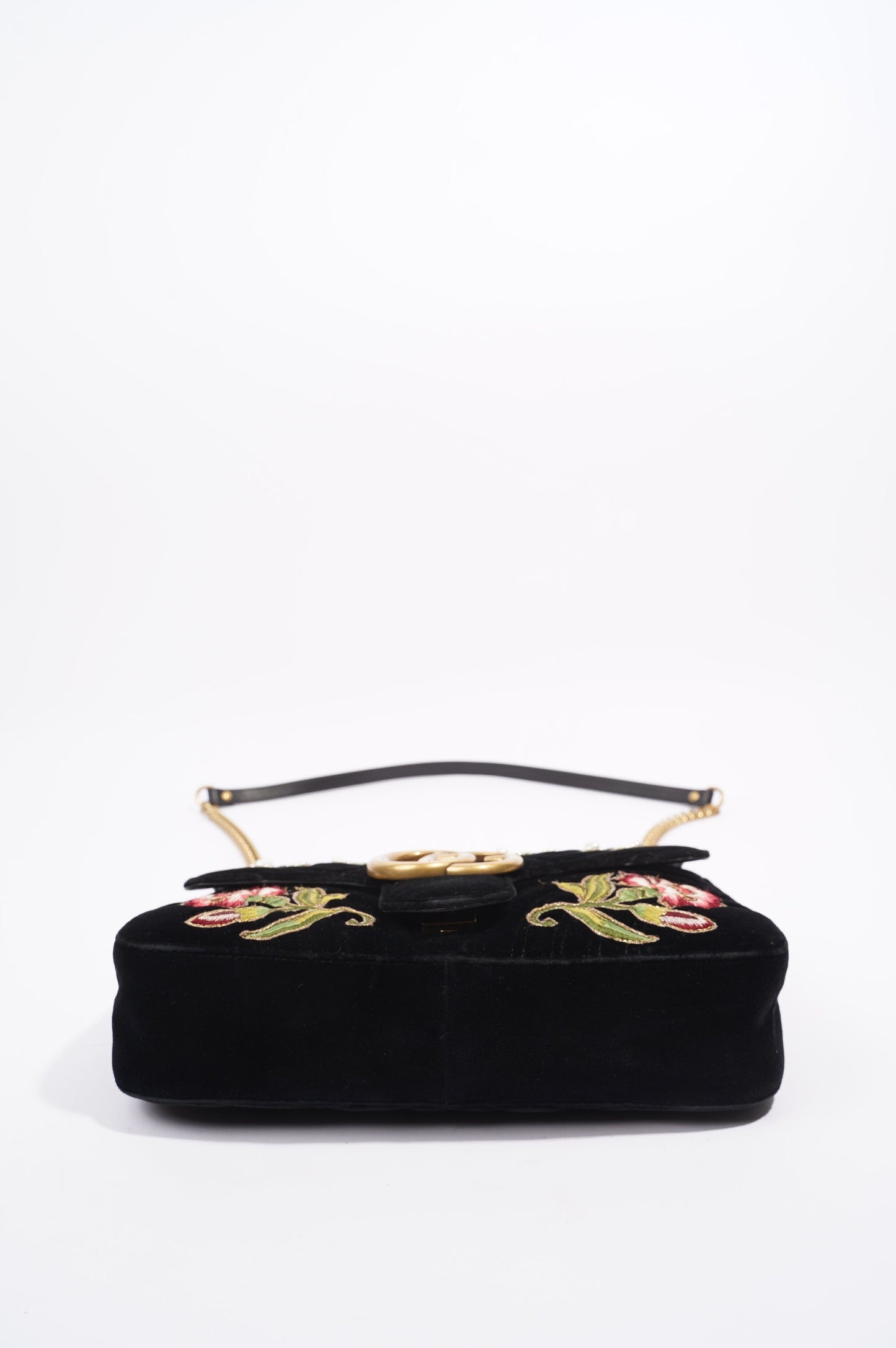 Gucci Womens Marmont Loved Flap Black Multi Medium