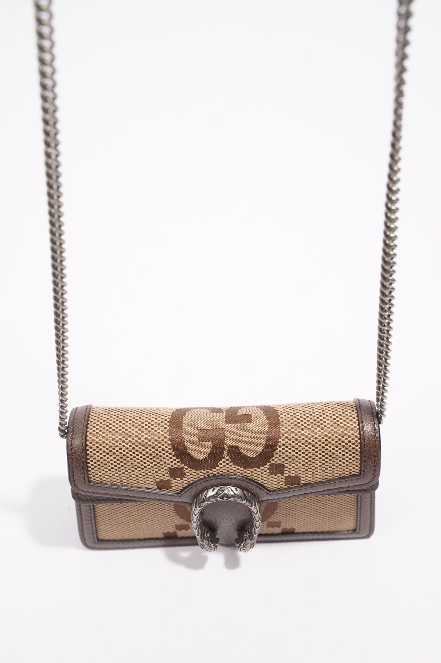 Gucci Womens Dionysus Bag Monogram Canvas / Leather Super Mini