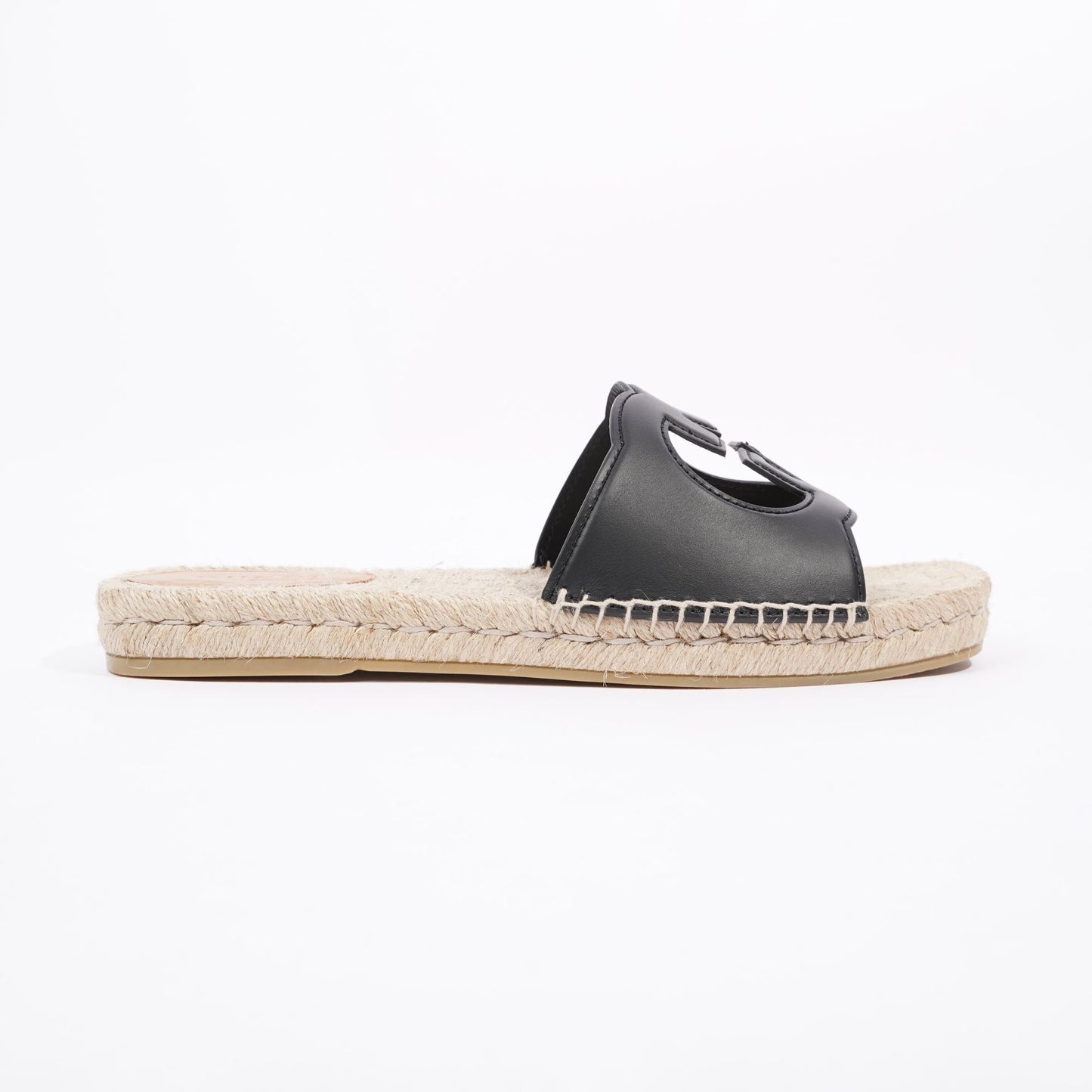 Gucci Mens Interlocking G Cut-Out Slide Sandal Black EU 45 / UK 11