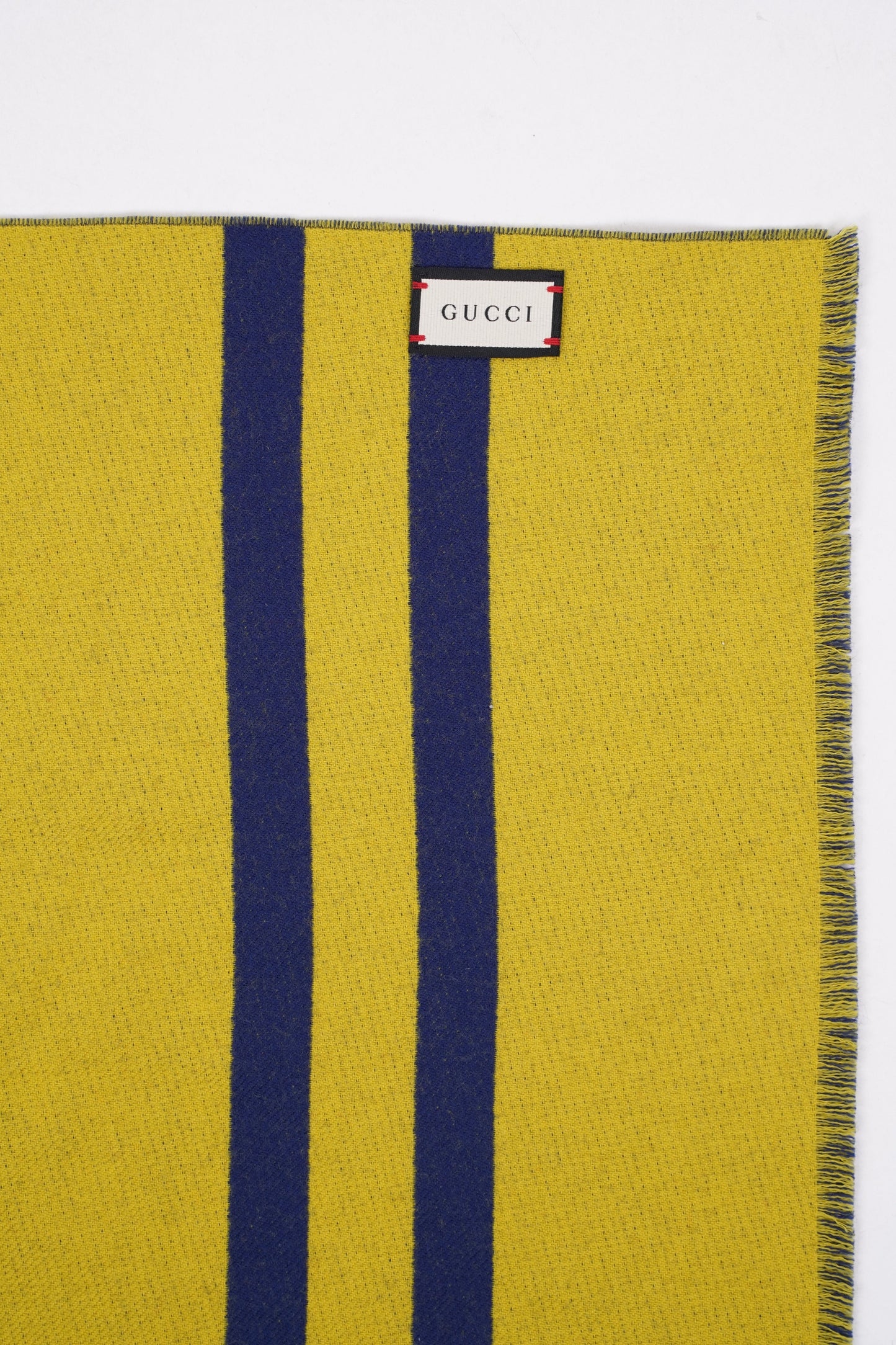 Gucci Blind for Love Blue / Yellow Wool Scarf