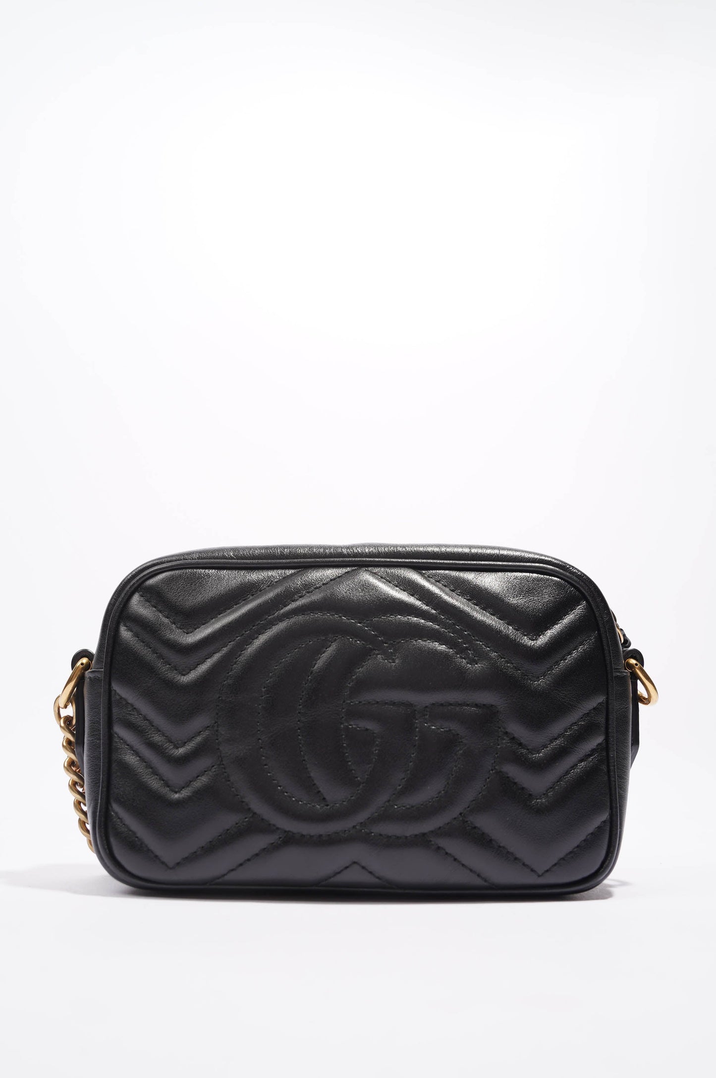 Gucci Womens Marmont Zip Black Leather Mini