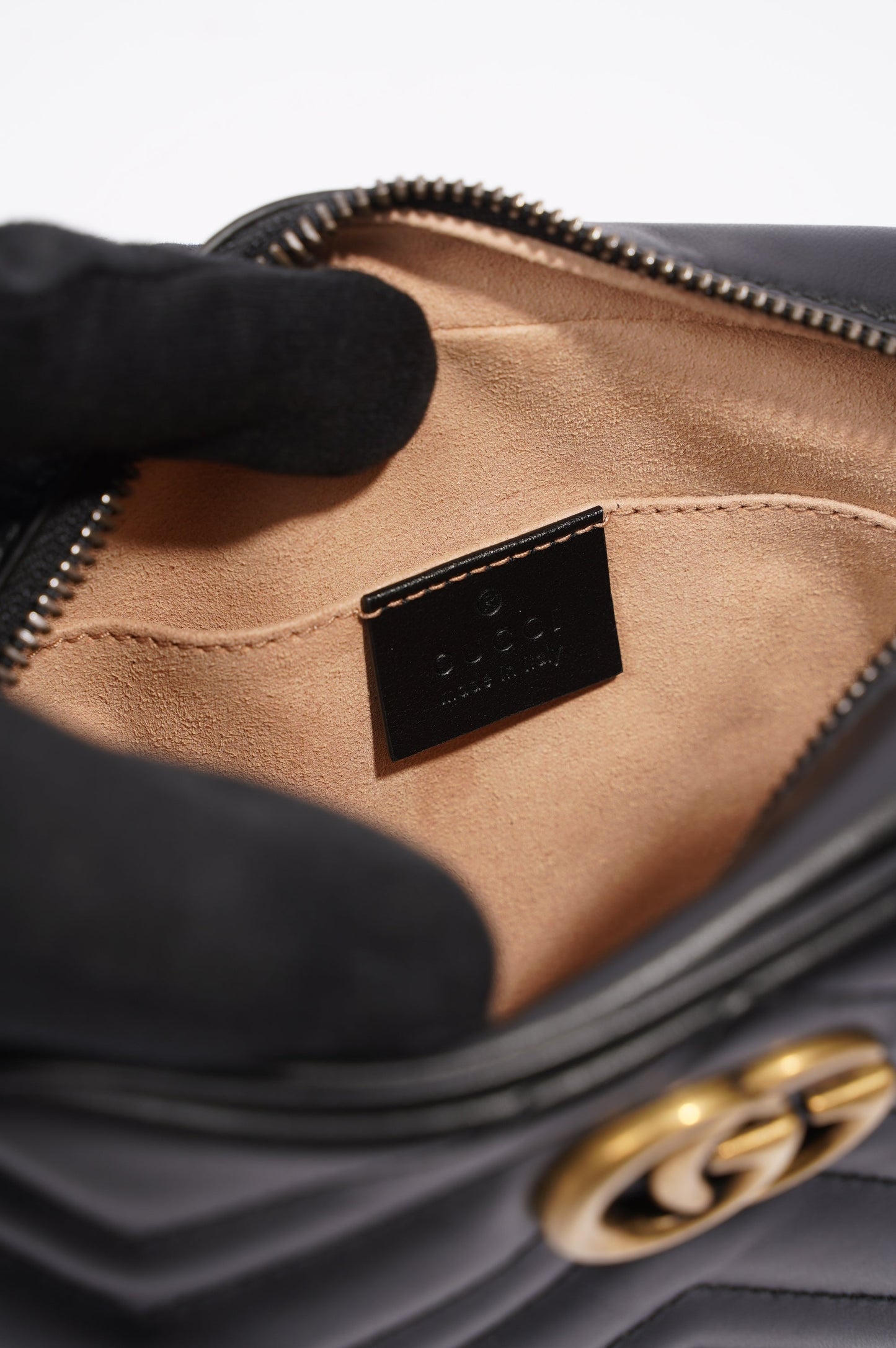 Gucci Womens Marmont Zip Black Mini