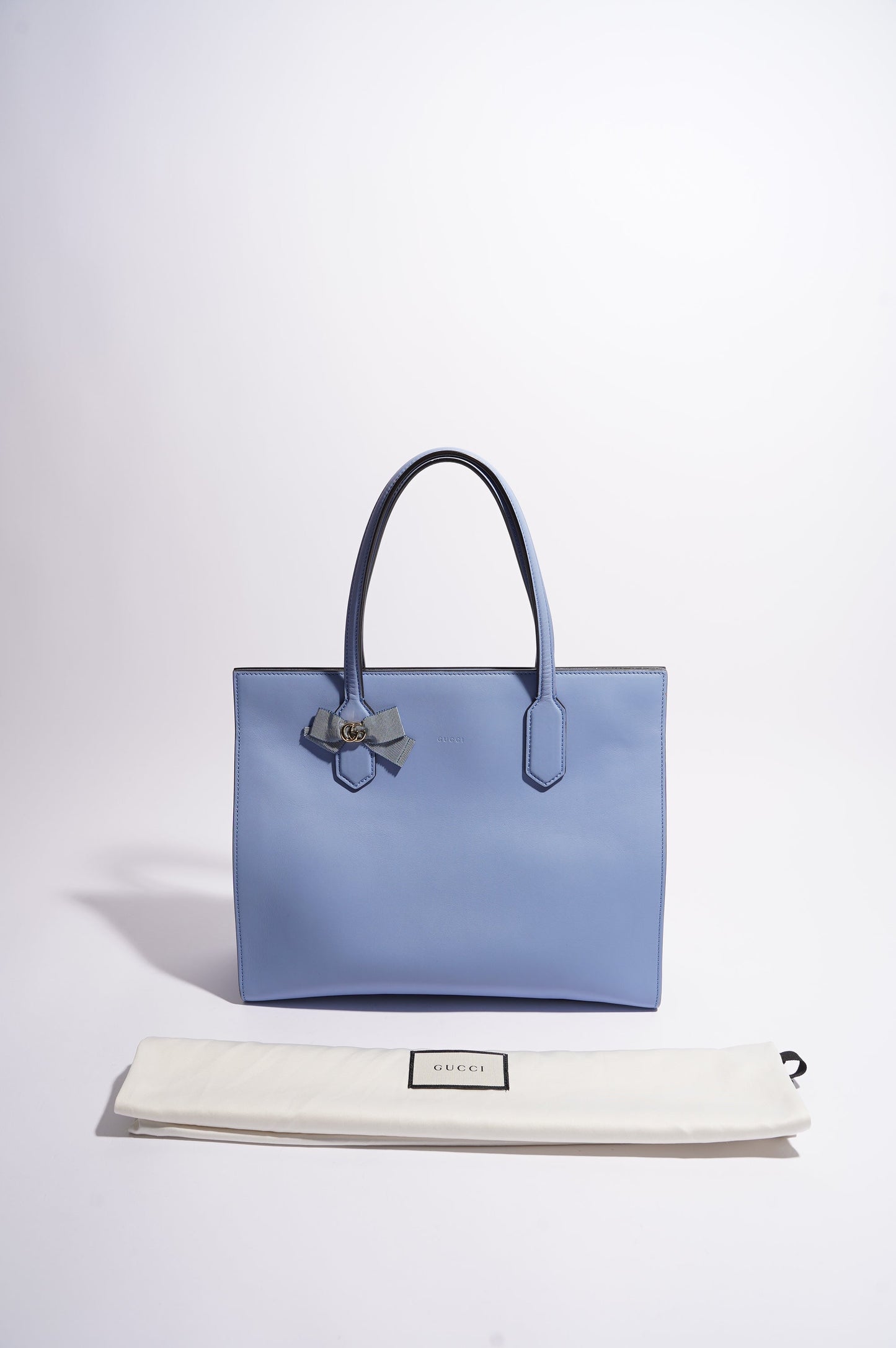 Gucci Womens Ribbon Tote Bag Blue