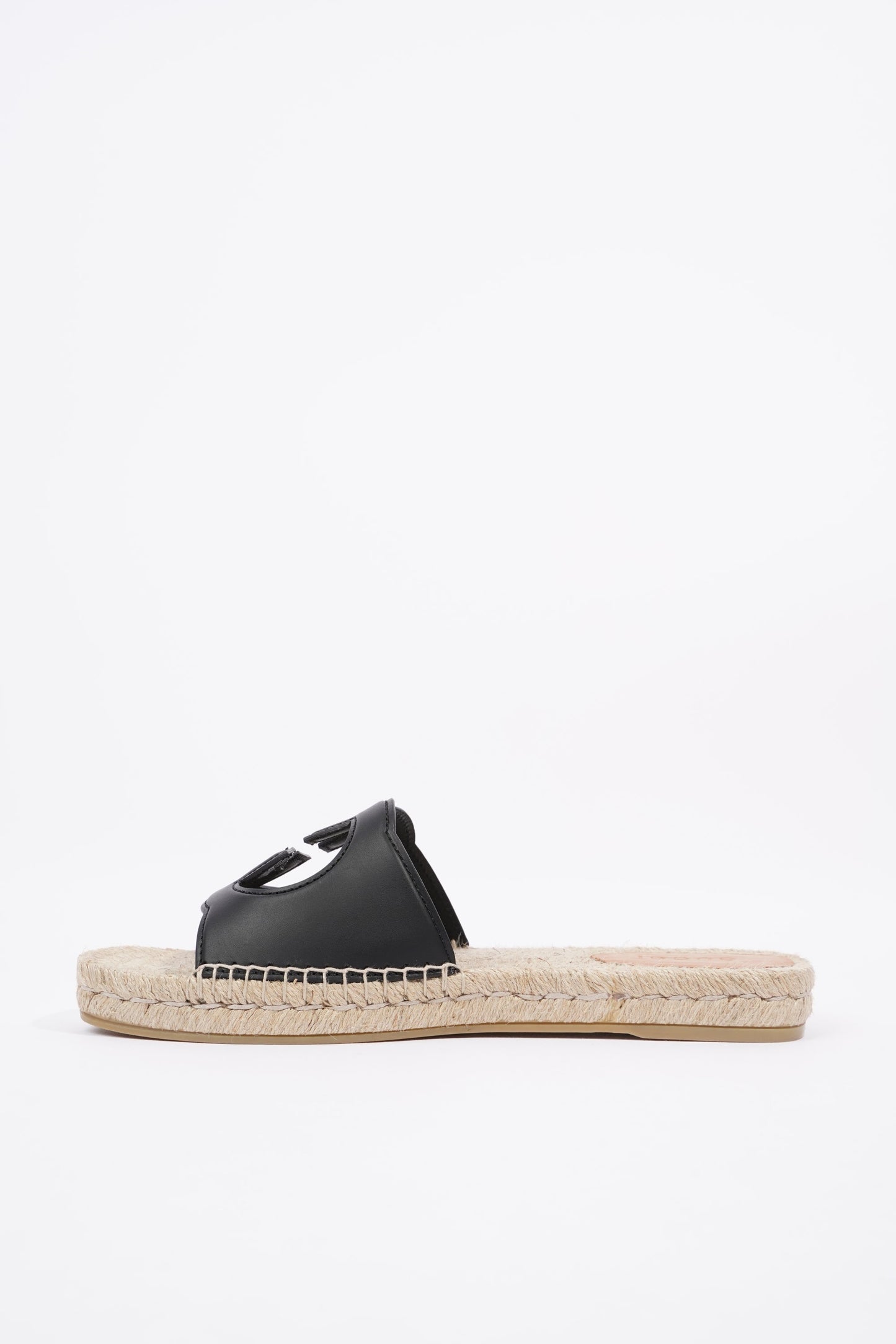 Gucci Mens Interlocking G Cut-Out Slide Sandal Black EU 45 / UK 11