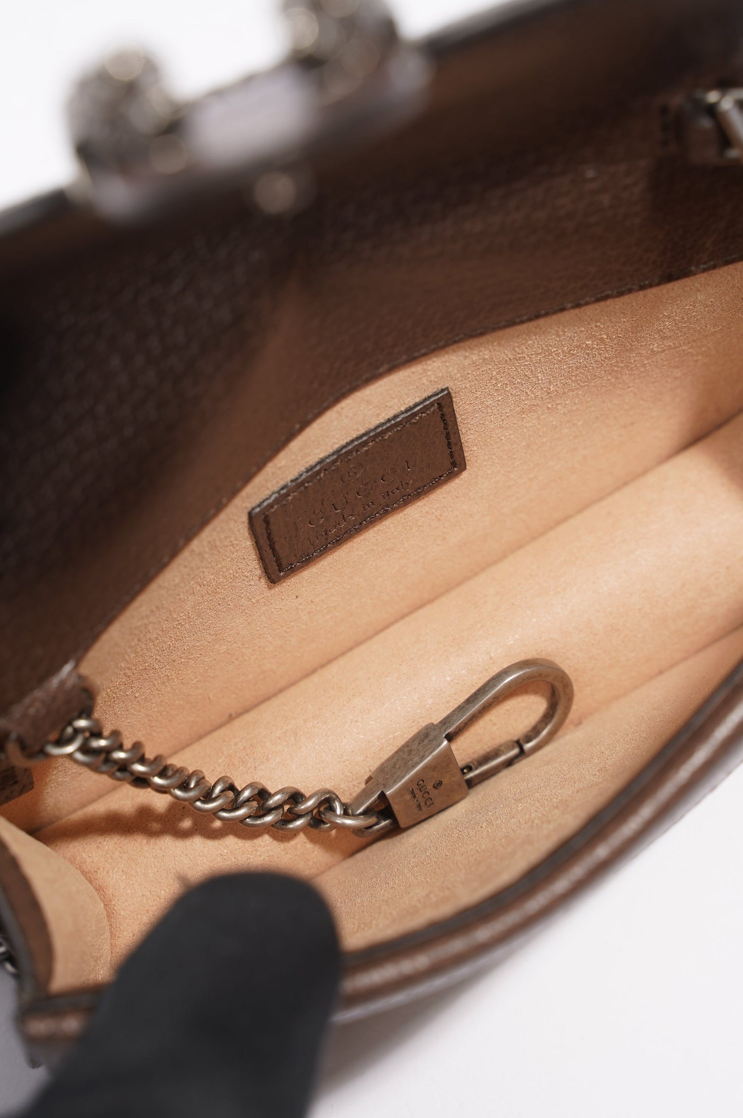 Gucci Womens Dionysus Bag Monogram Canvas / Leather Super Mini