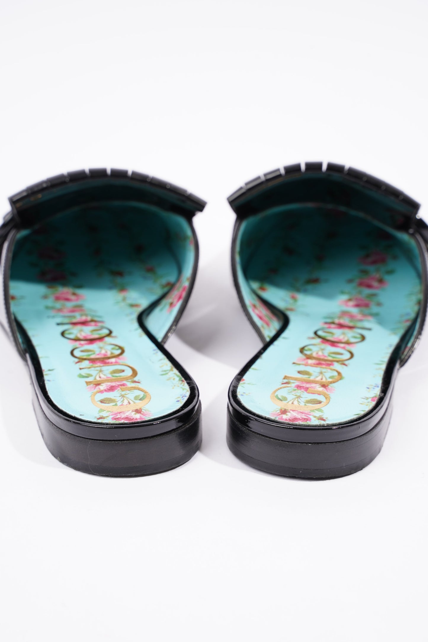 Gucci Womens Vernis Leather Sandal Black EU 37.5 / UK 4.5