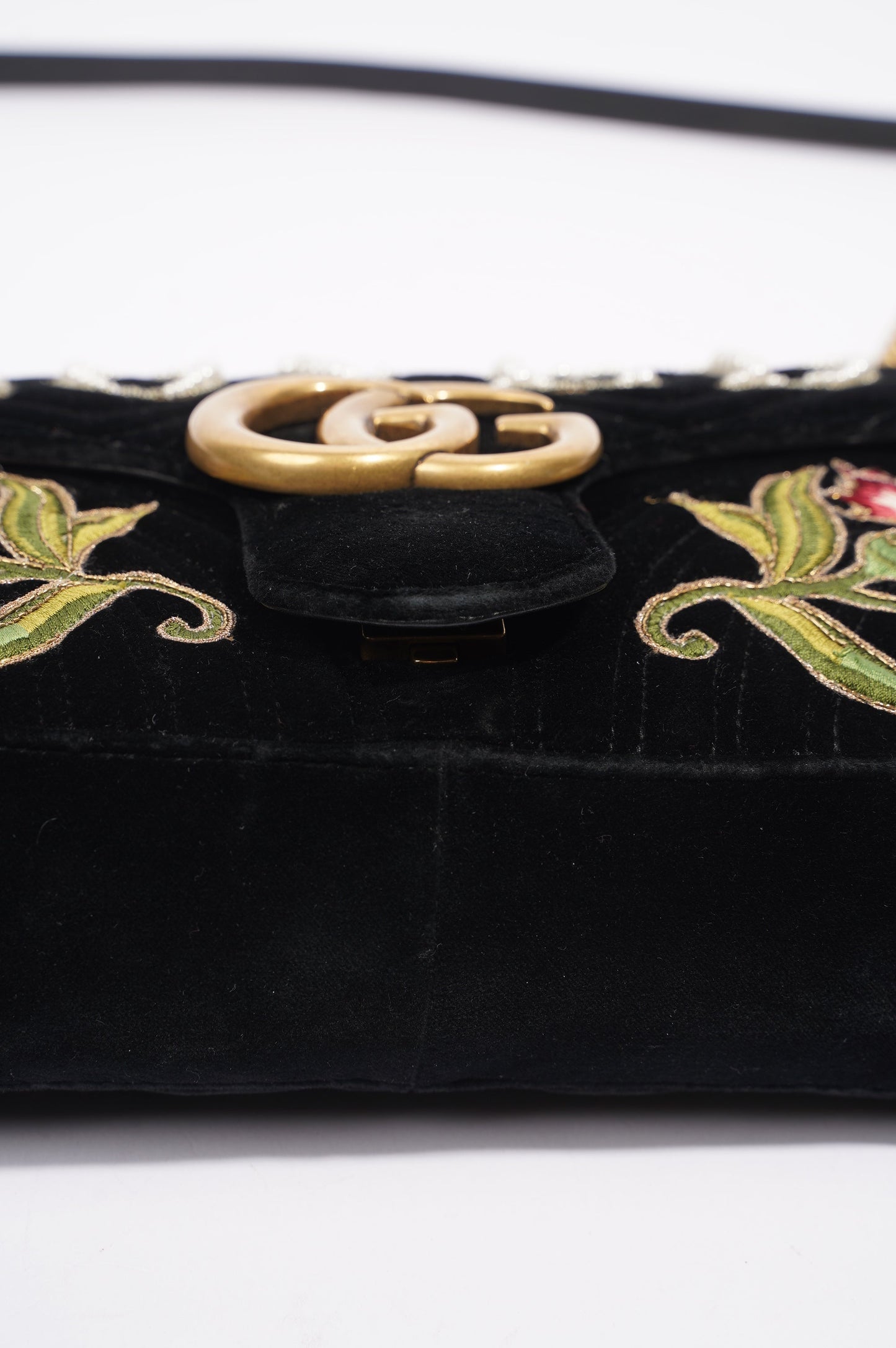 Gucci Womens Marmont Loved Flap Black Multi Medium