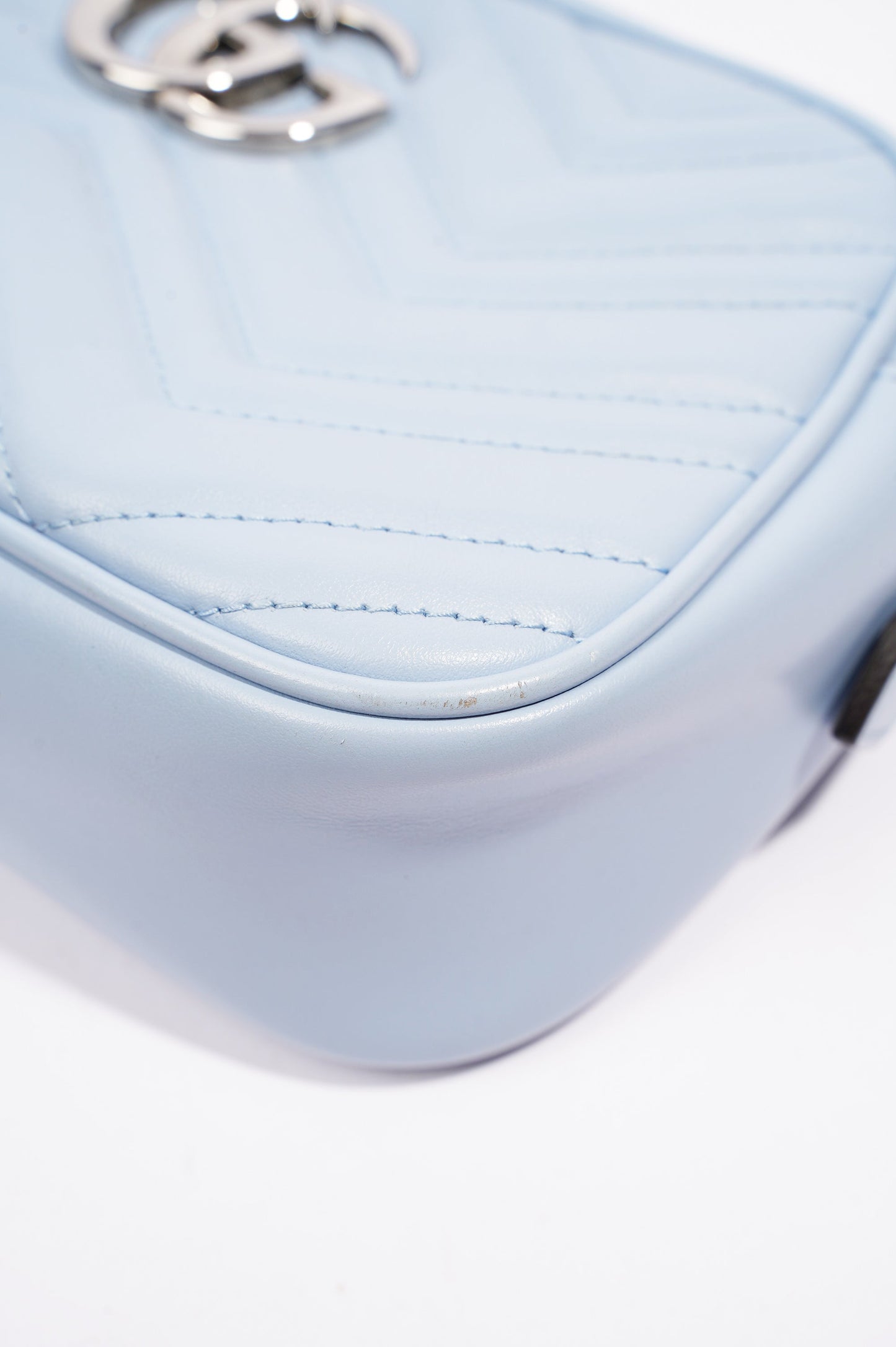 Gucci Womens Marmont Bag Blue Leather Small