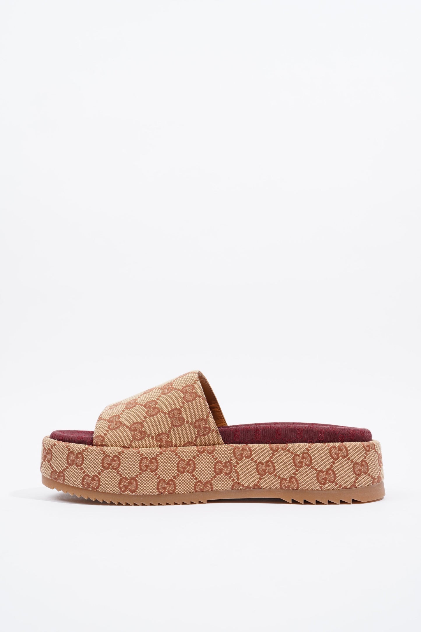 Gucci Womens Angelina GG Monogram Slides Tan EU 41 / UK 8