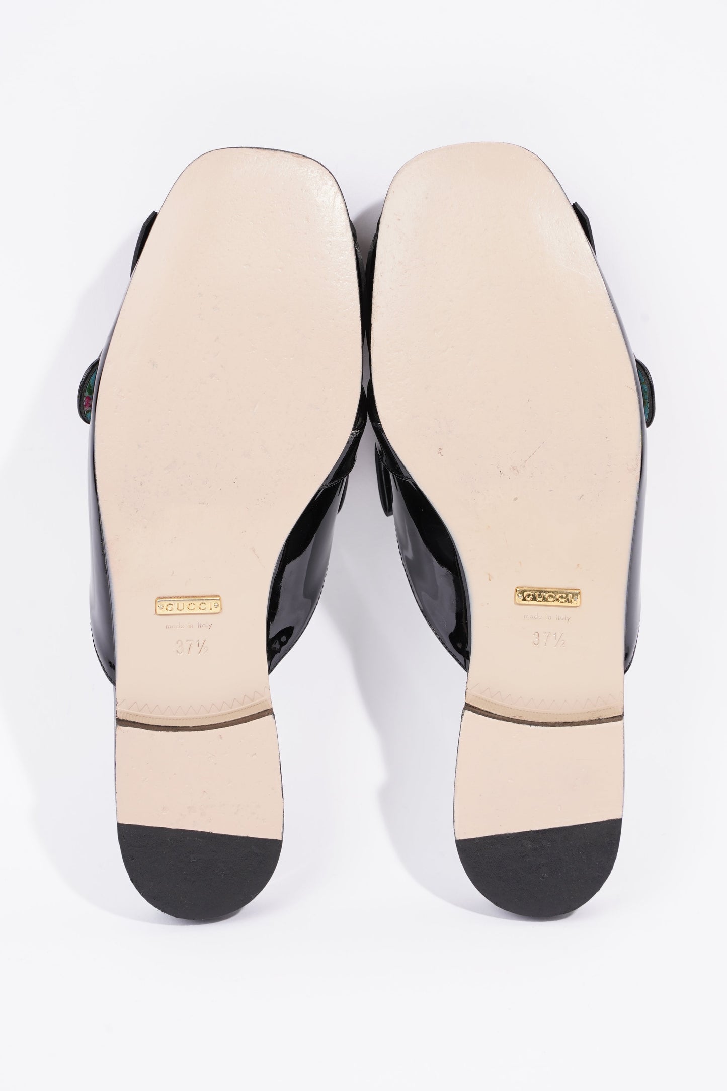 Gucci Womens Vernis Leather Sandal Black EU 37.5 / UK 4.5