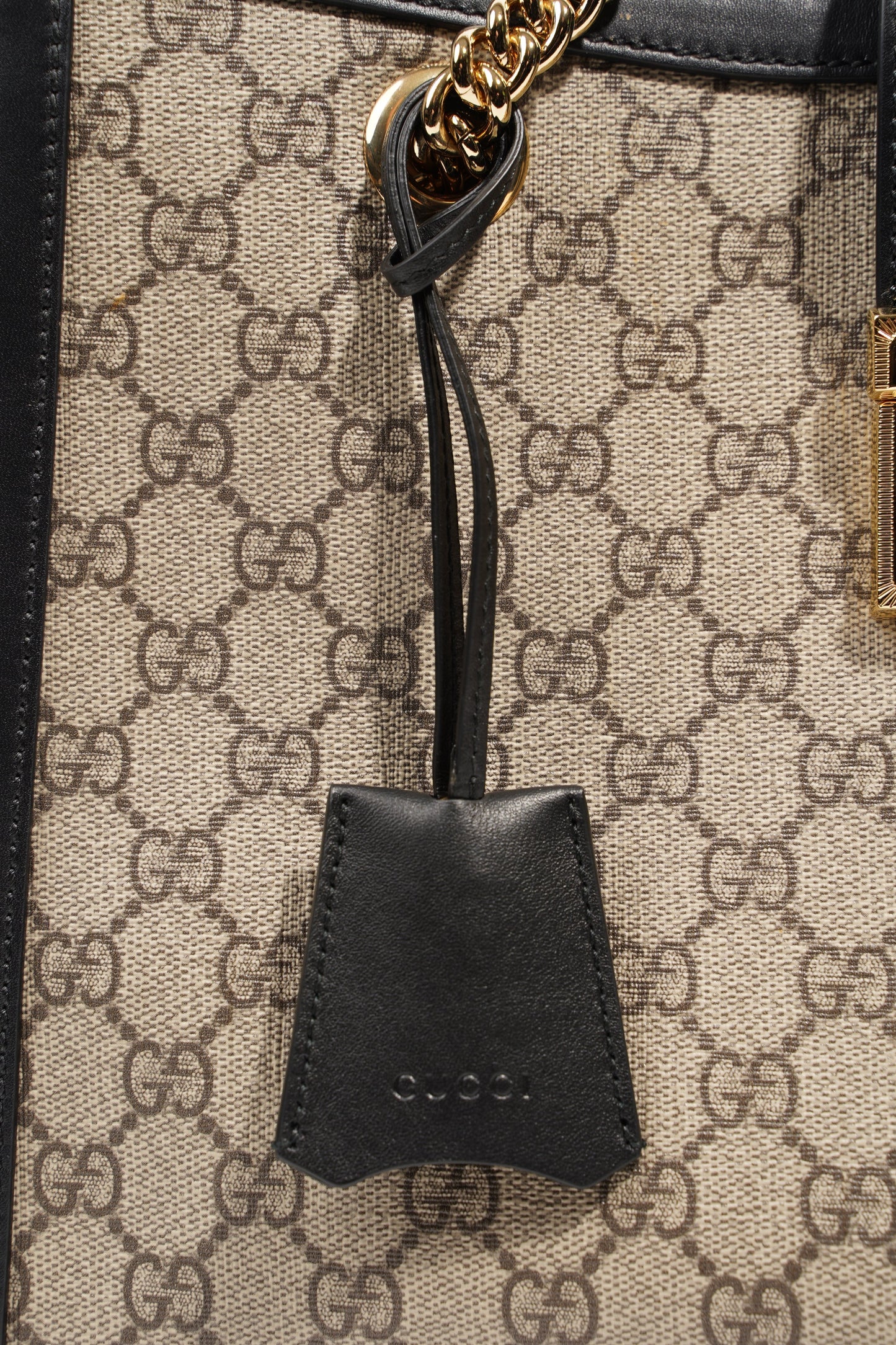 Gucci Womens Padlock Bag Supreme Black Medium