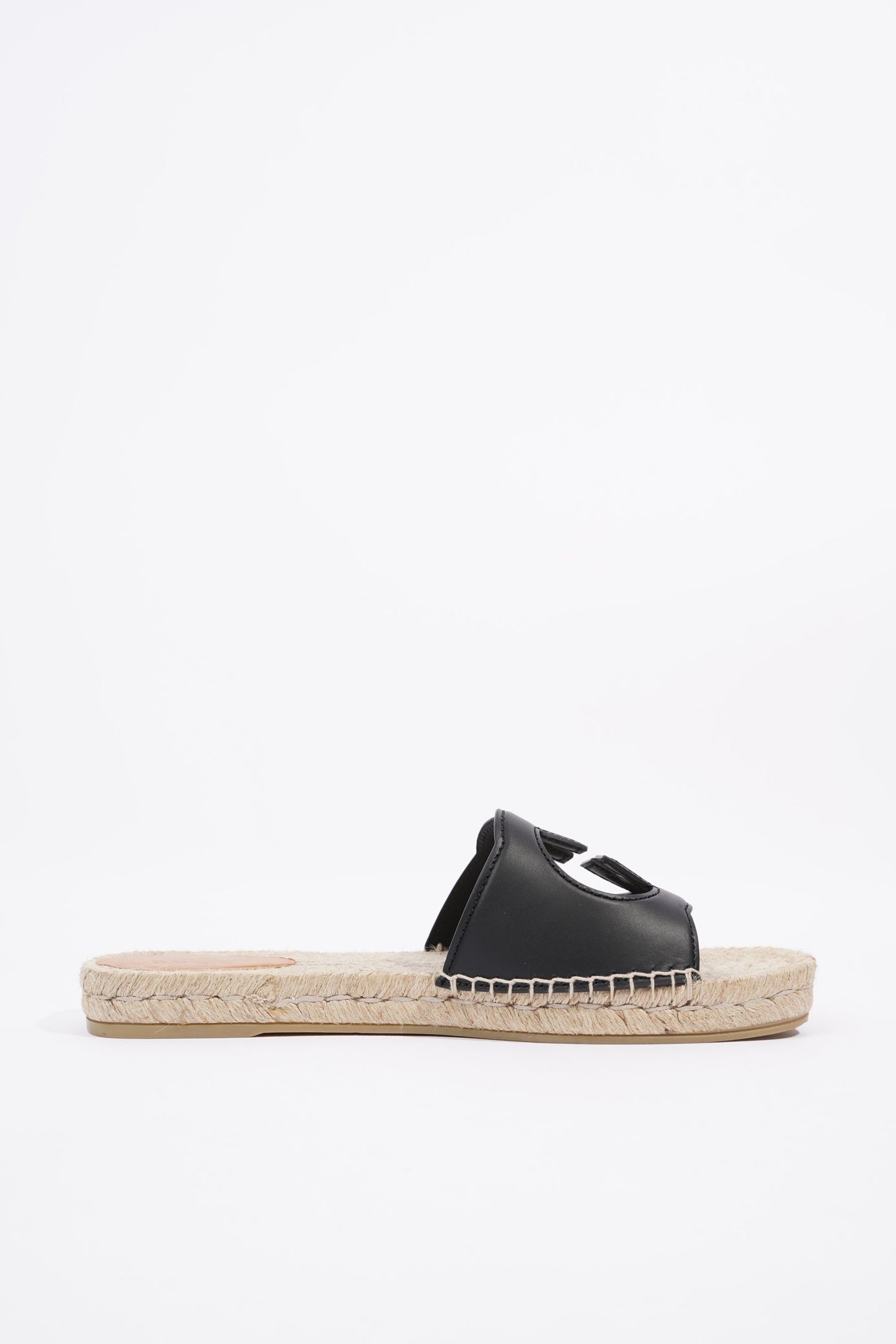 Gucci Mens Interlocking G Cut-Out Slide Sandal Black EU 45 / UK 11