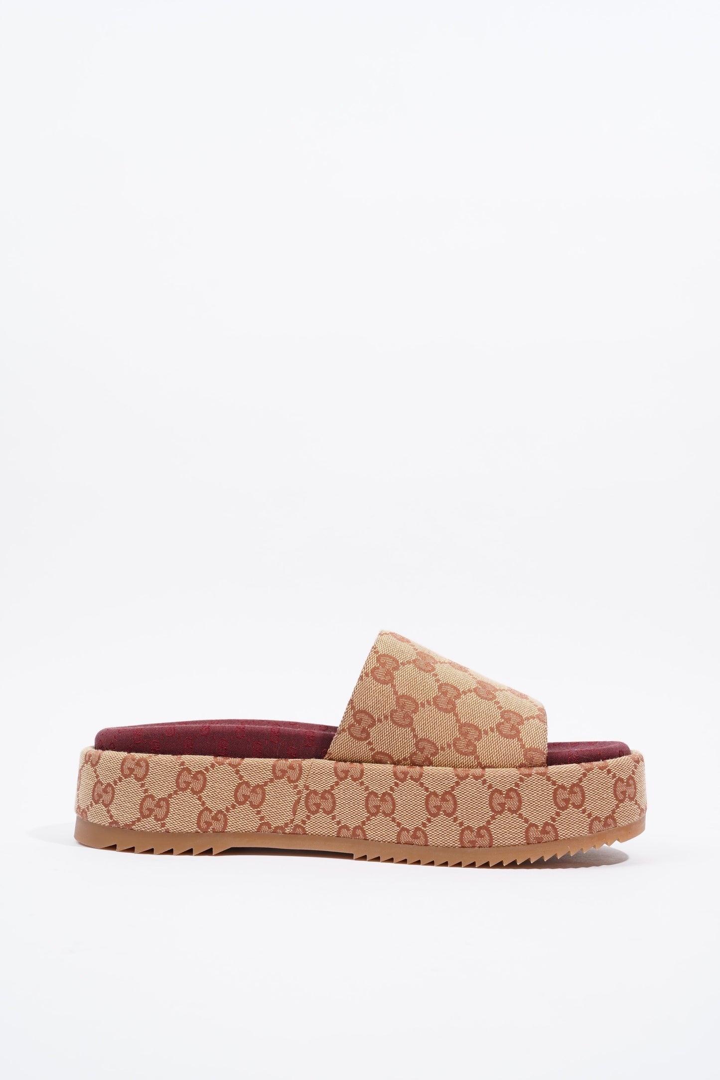 Gucci Womens Angelina GG Monogram Slides Tan EU 41 / UK 8