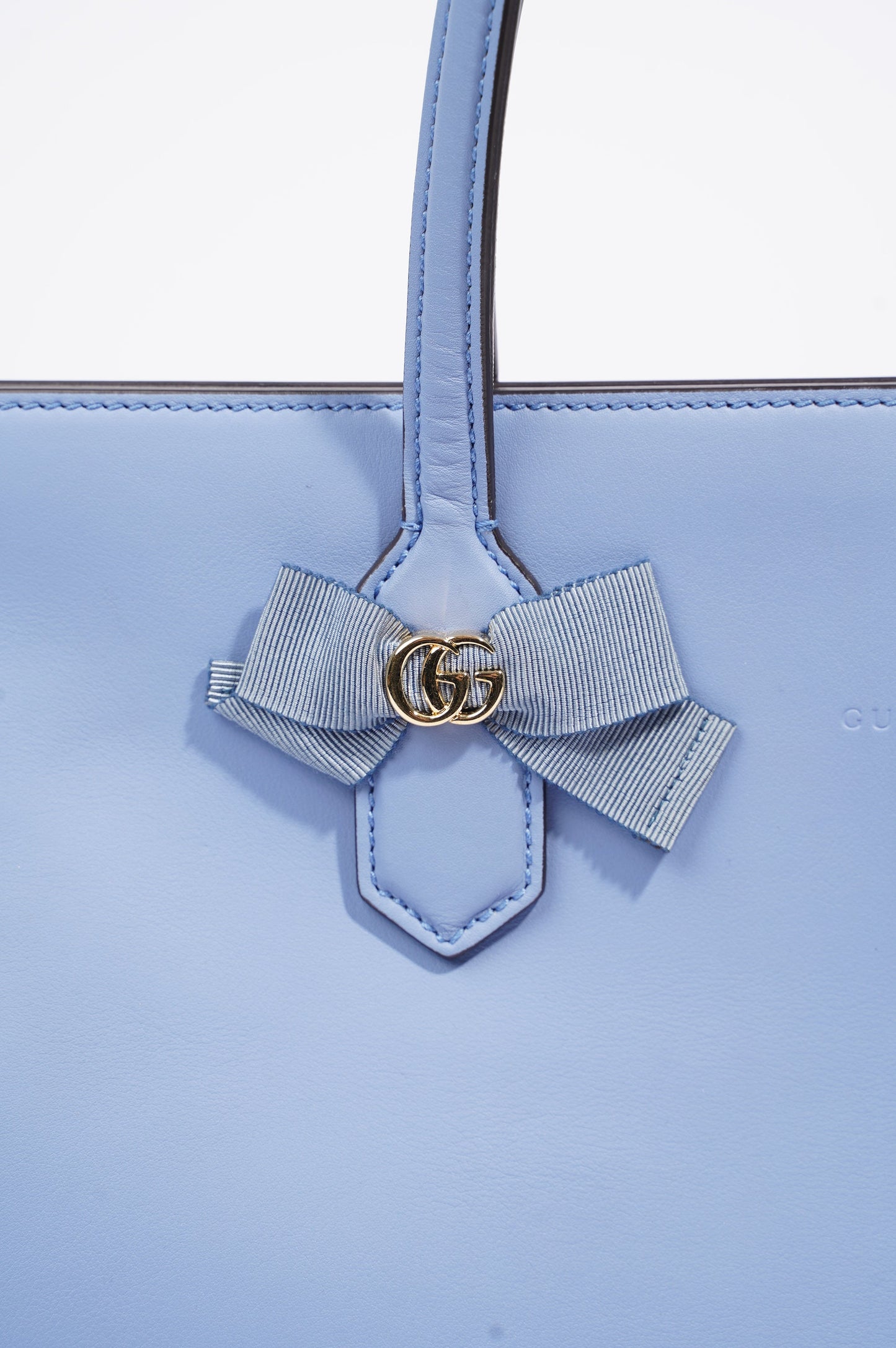 Gucci Womens Ribbon Tote Bag Blue