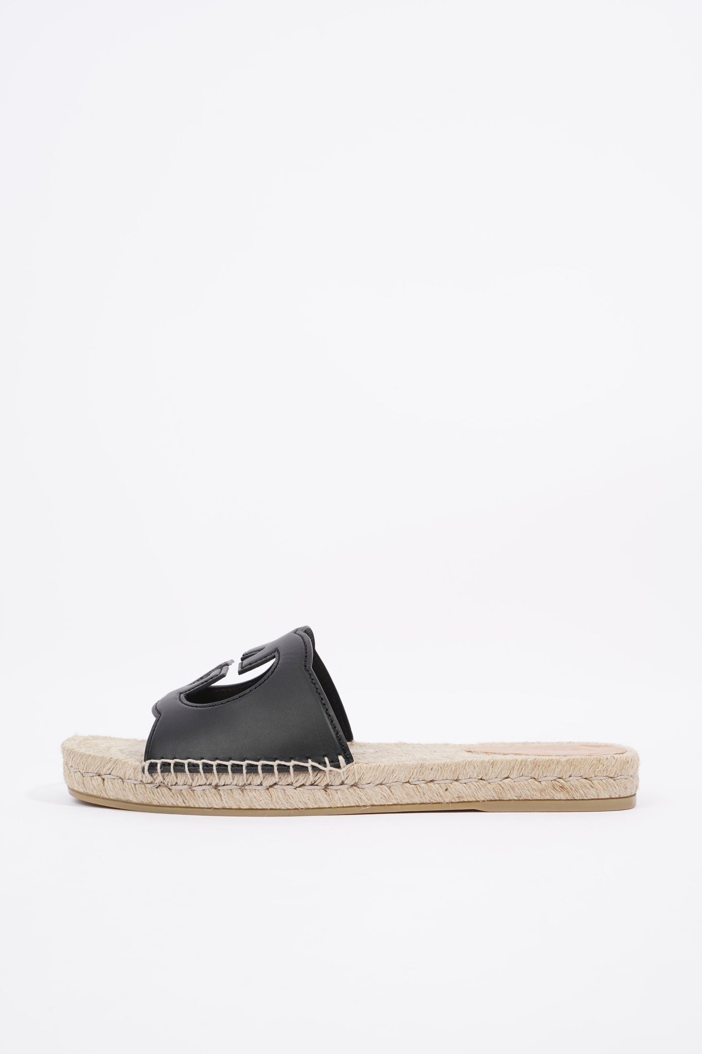 Gucci Mens Interlocking G Cut-Out Slide Sandal Black EU 45 / UK 11