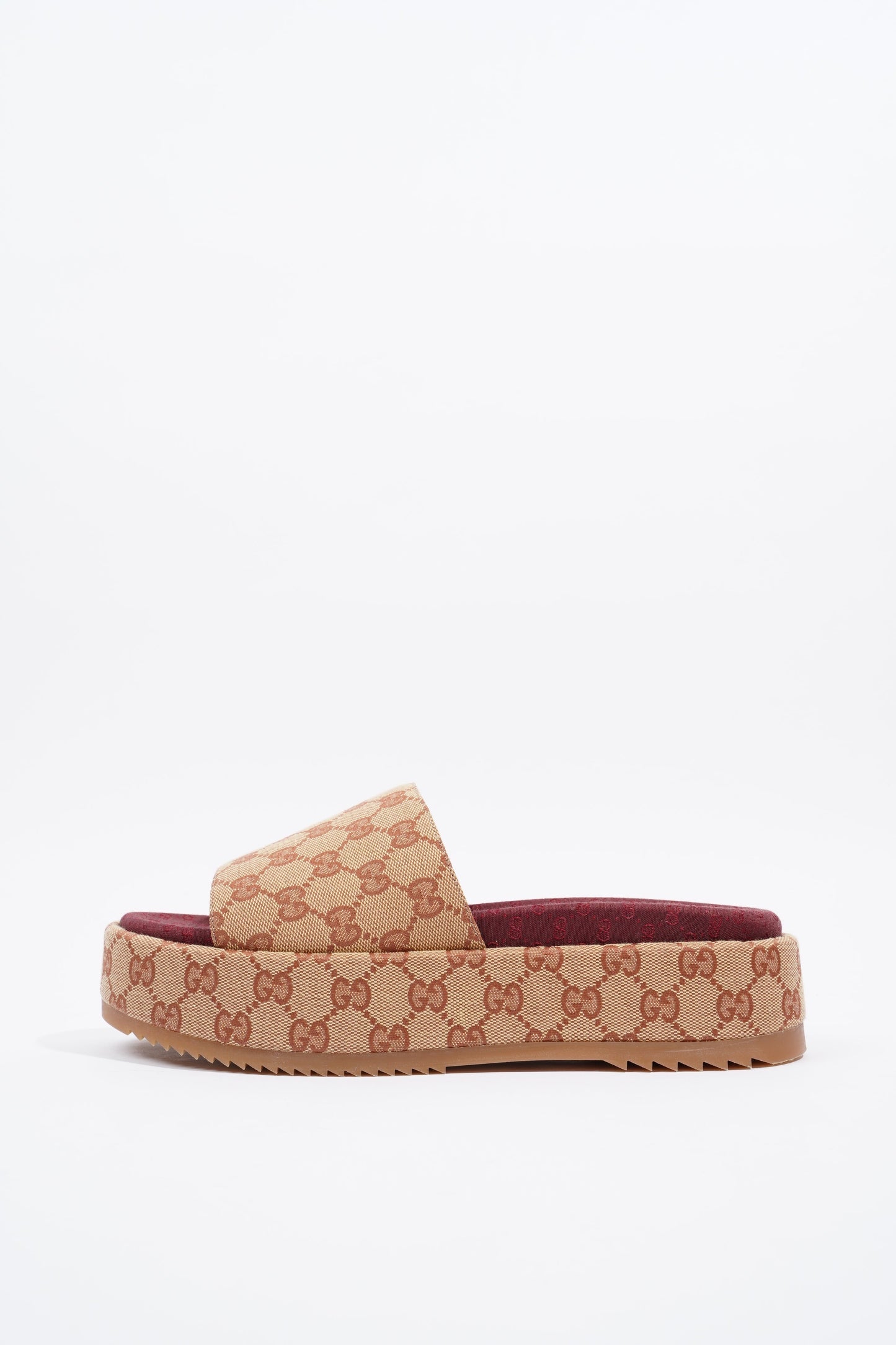 Gucci Womens Angelina GG Monogram Slides Tan EU 41 / UK 8