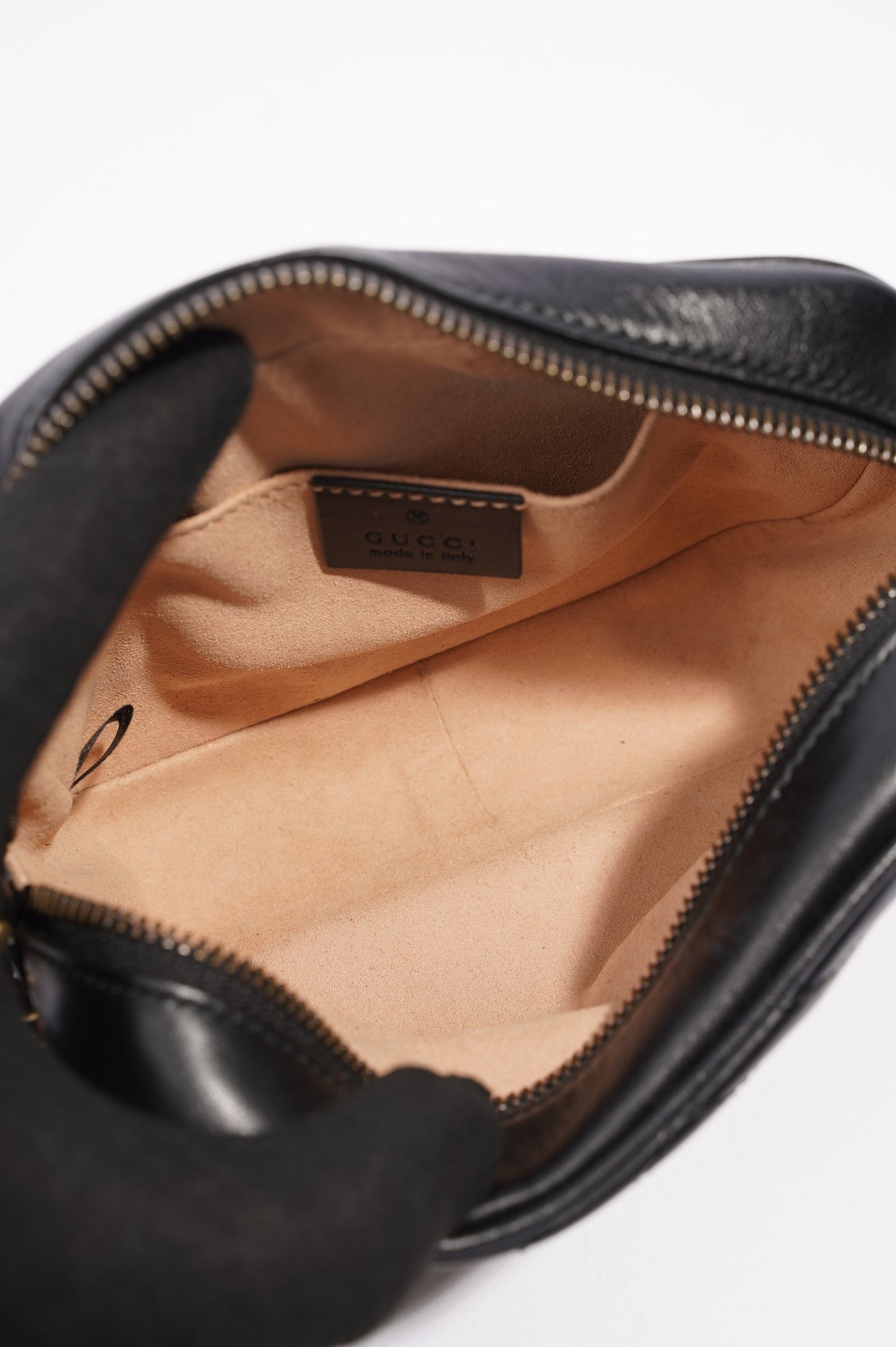 Gucci Womens Marmont Zip Black Leather Mini
