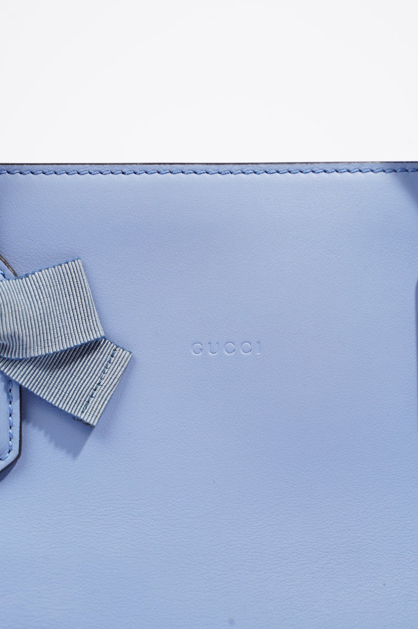 Gucci Womens Ribbon Tote Bag Blue