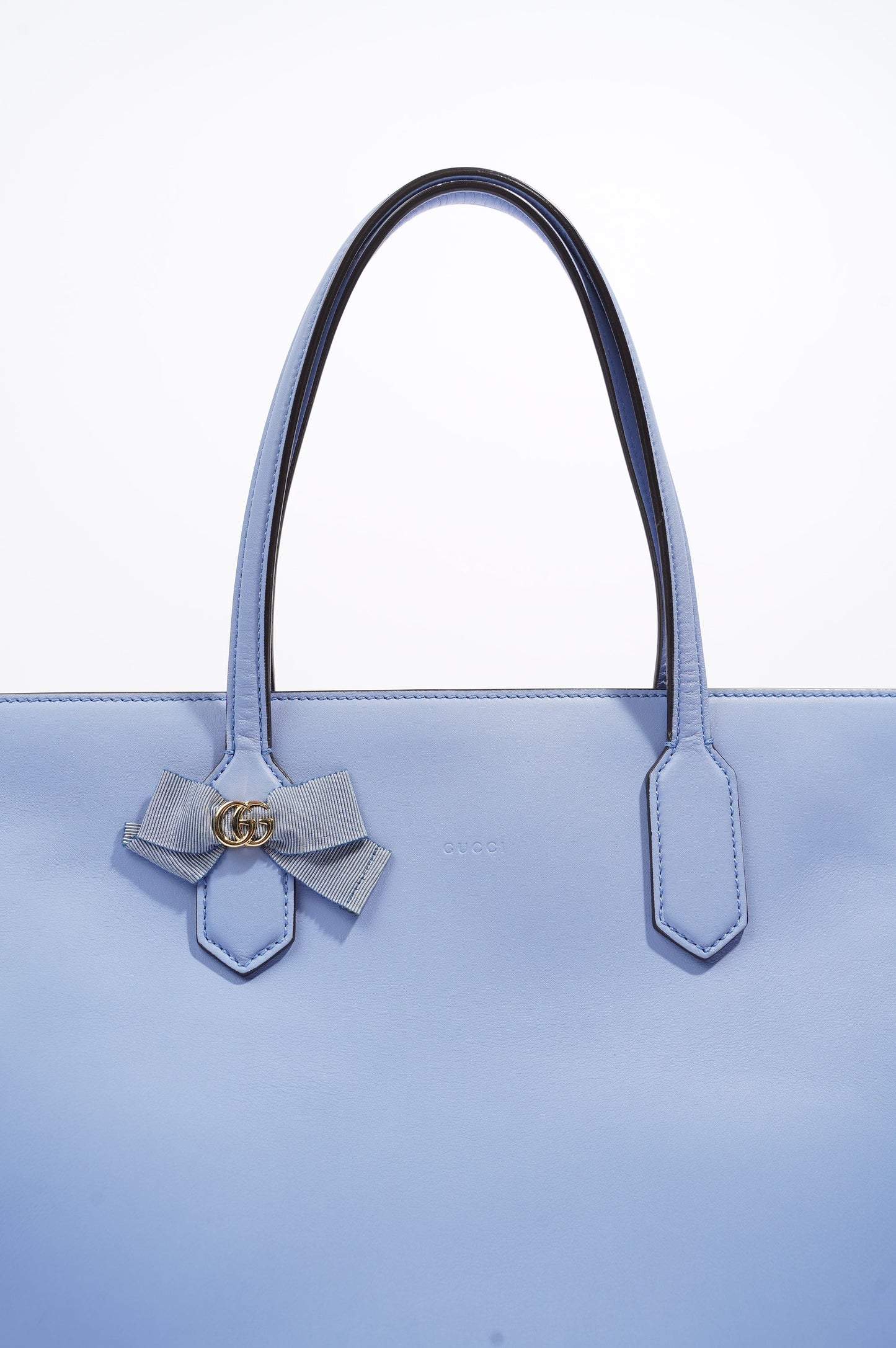 Gucci Womens Ribbon Tote Bag Blue