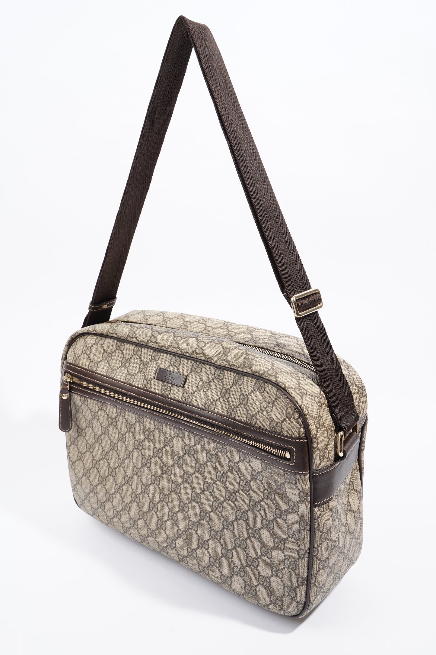 Gucci Womens Camera GG Bag Supreme Canvas Large
