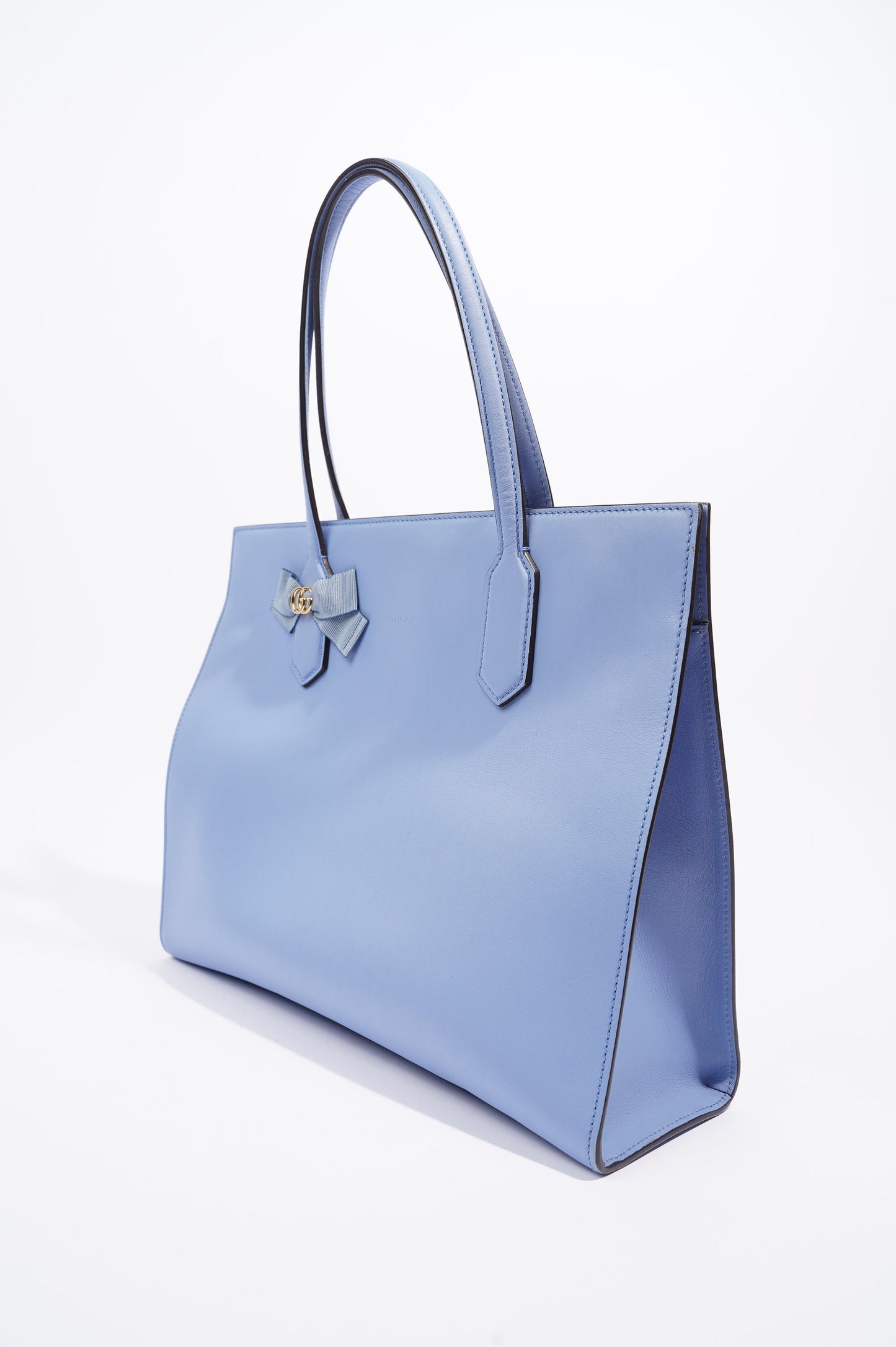 Gucci Womens Ribbon Tote Bag Blue