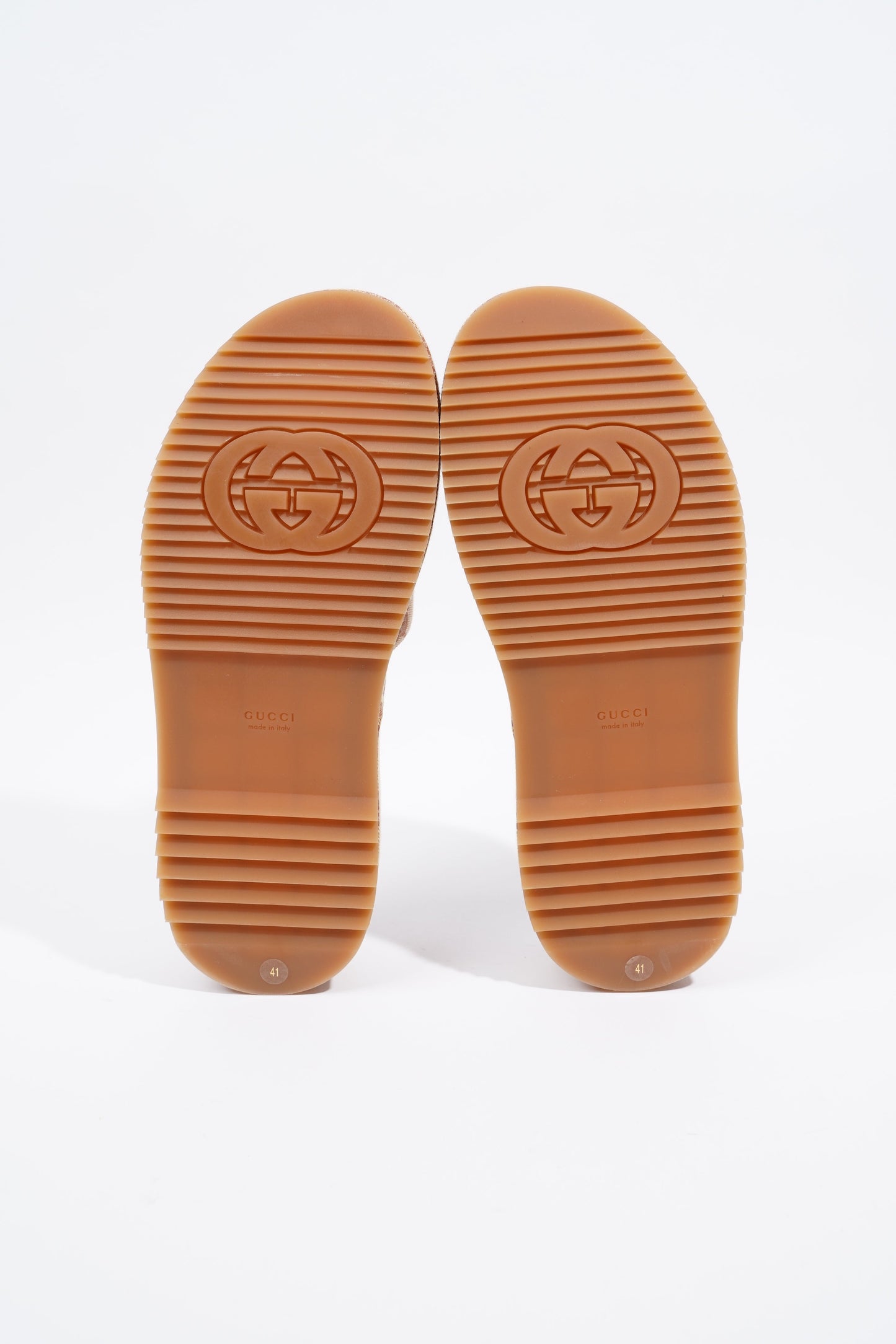 Gucci Womens Angelina GG Monogram Slides Tan EU 41 / UK 8
