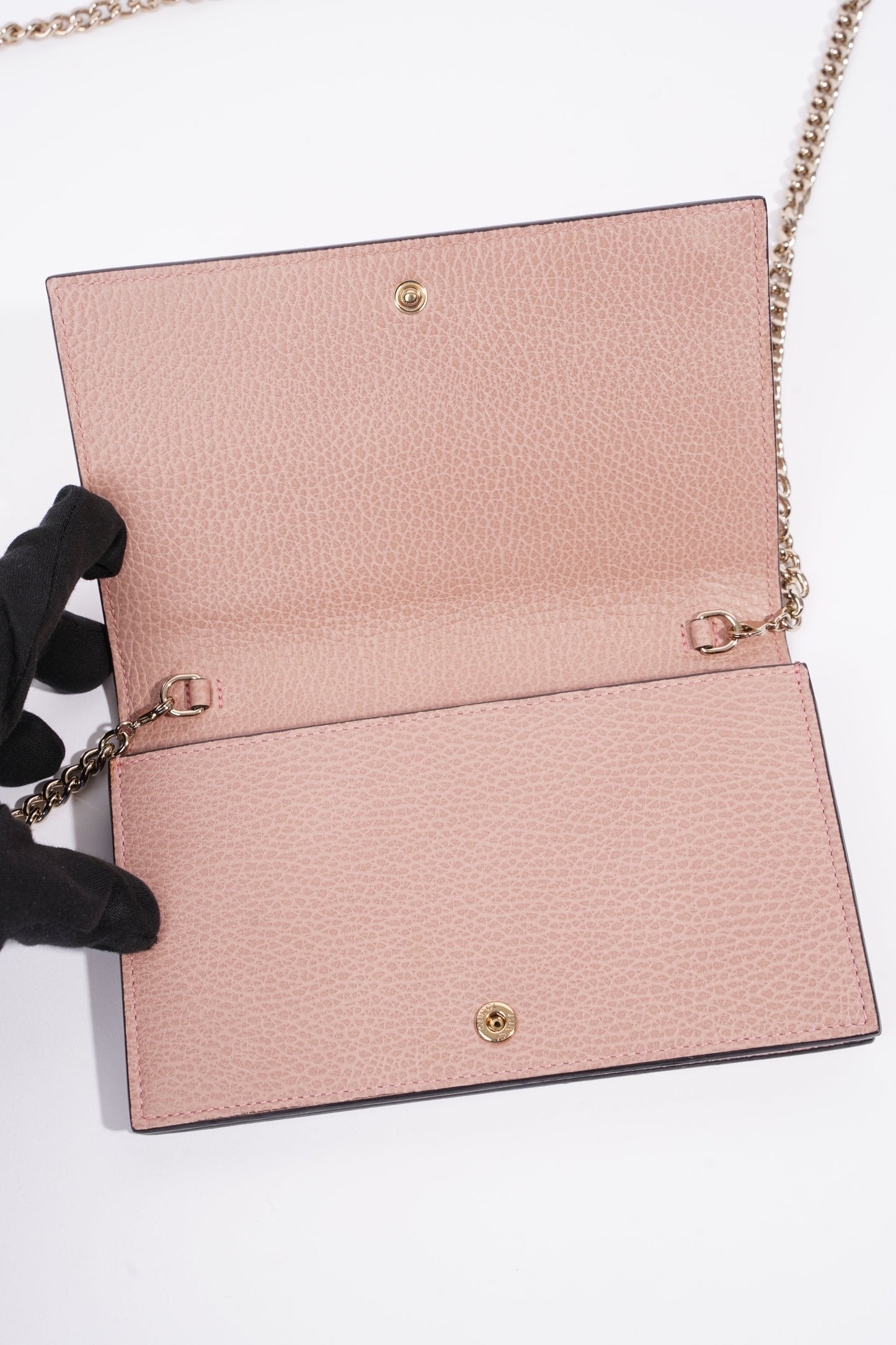 Gucci Womens Wallet on Chain Pink Leather