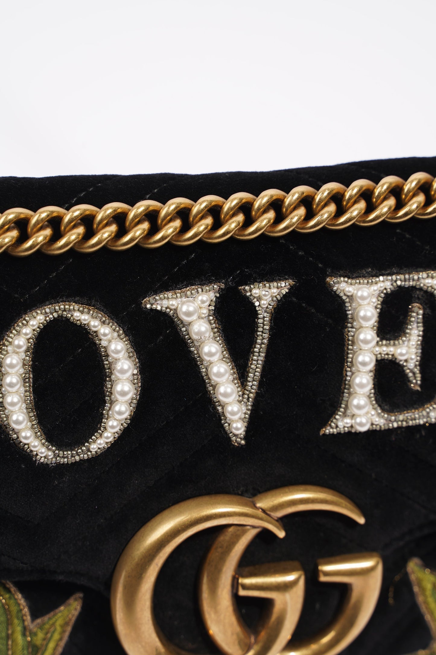 Gucci Womens Marmont Loved Flap Black Multi Medium