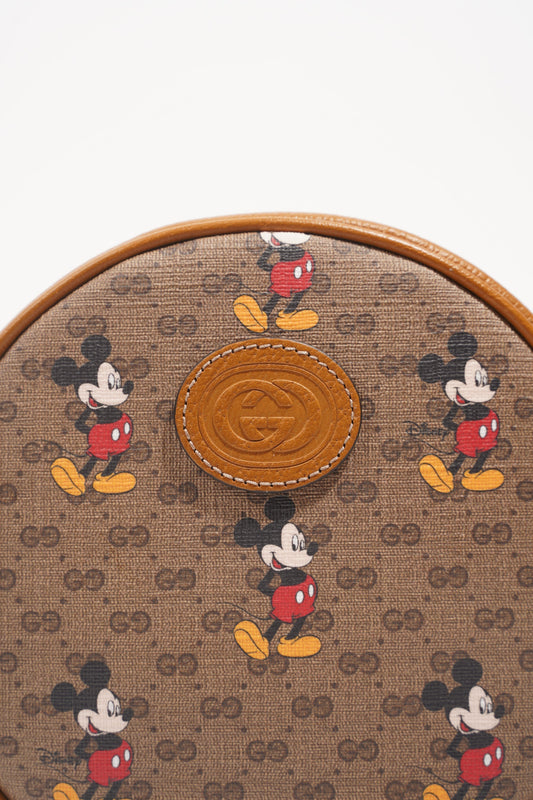 Gucci x Disney Womens Round Mini Backpack Supreme Brown
