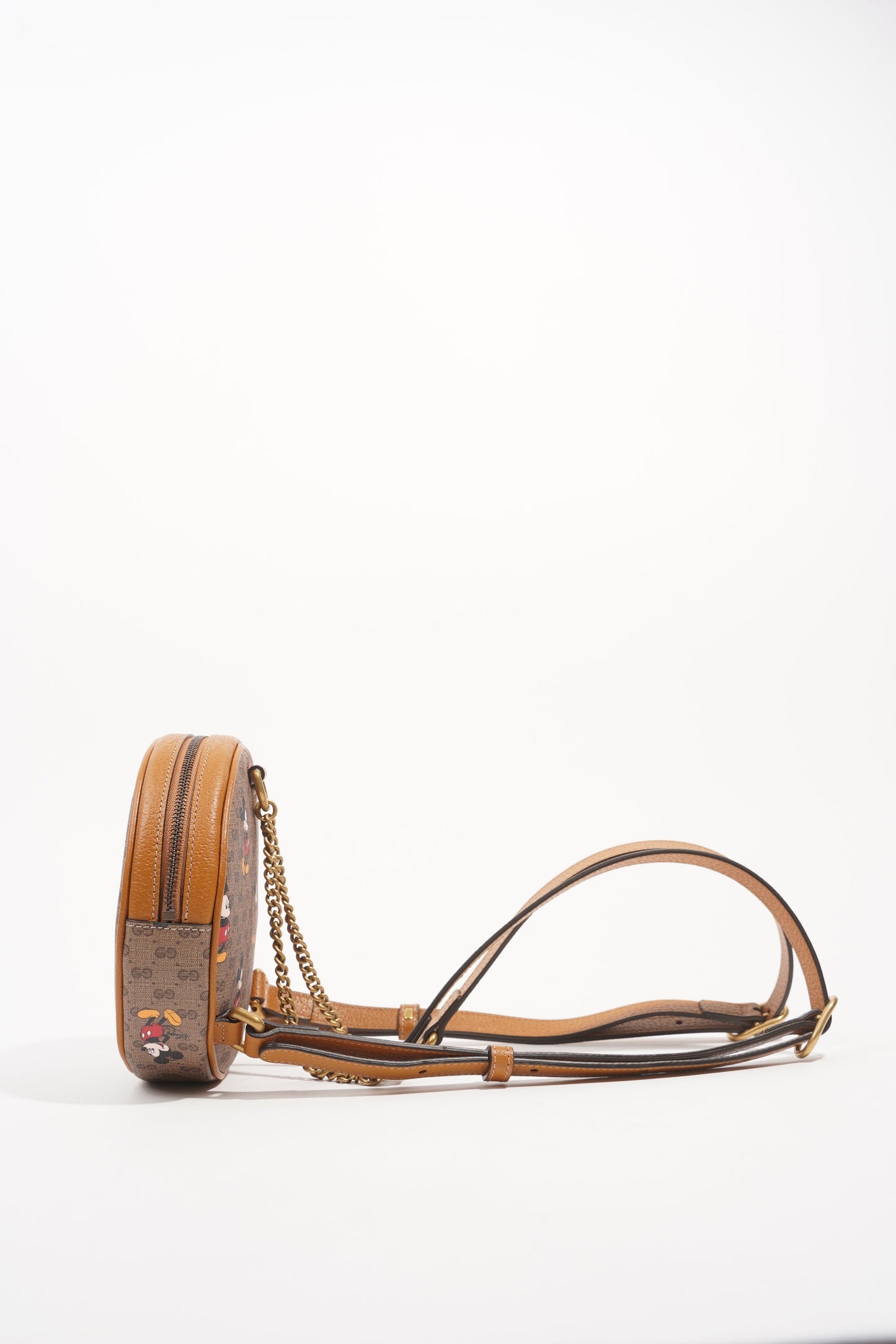 Gucci x Disney Womens Round Mini Backpack Supreme Brown