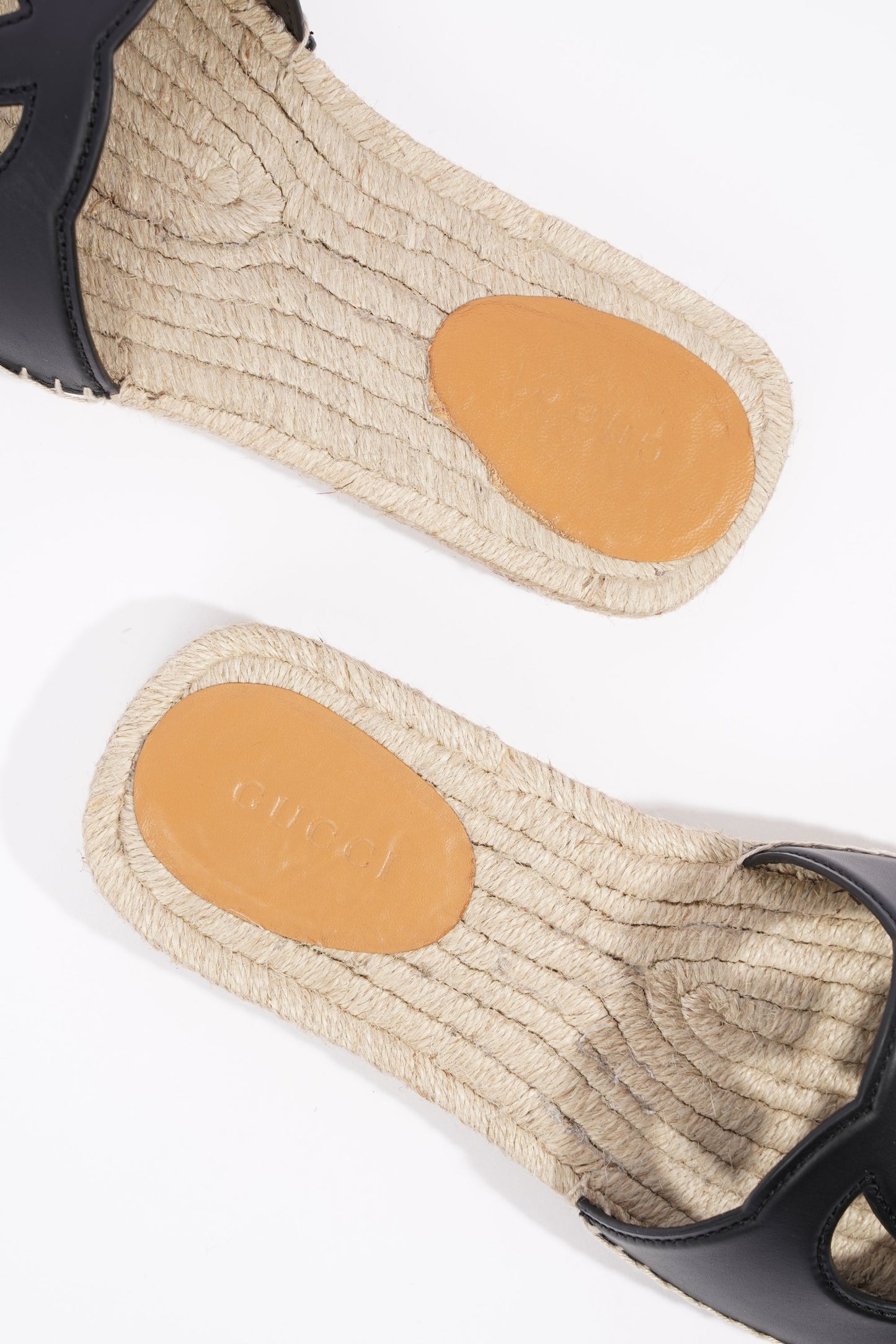 Gucci Mens Interlocking G Cut-Out Slide Sandal Black EU 45 / UK 11