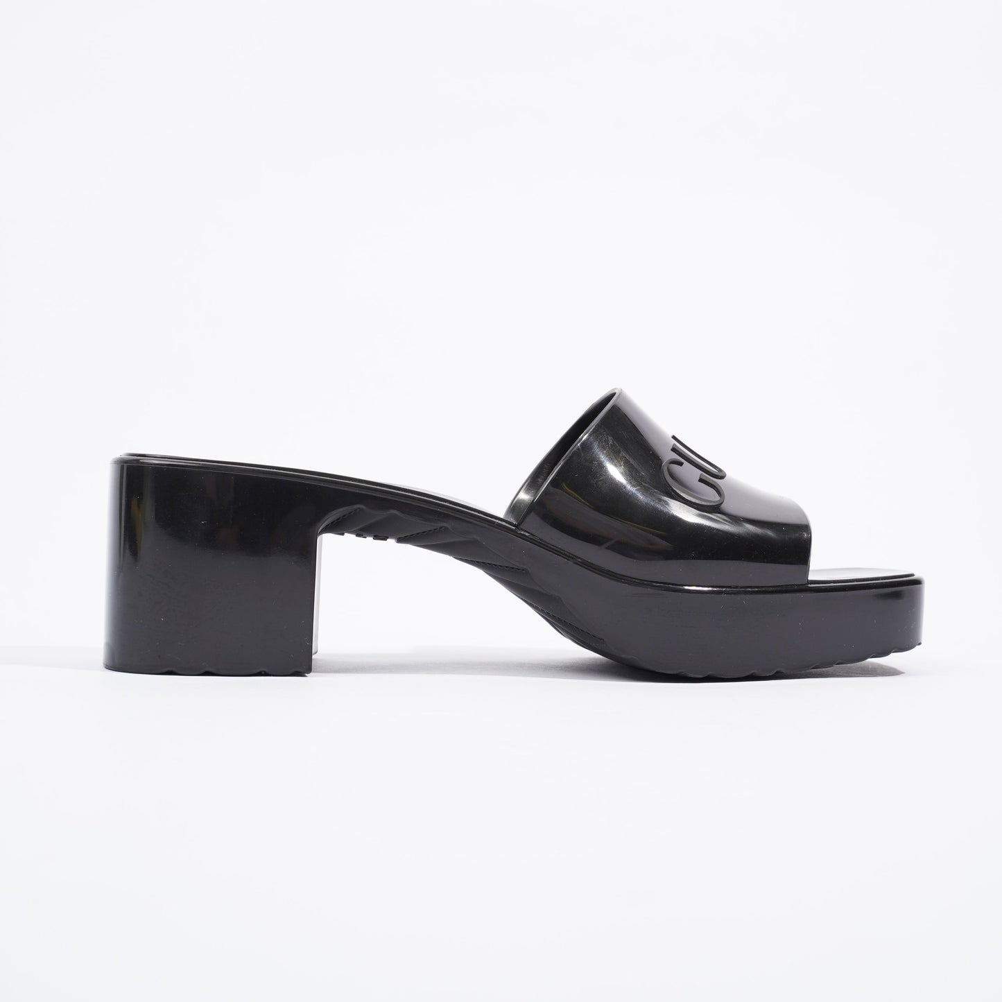 Gucci Rubber Slide Sandal Black EU 36 / UK 3