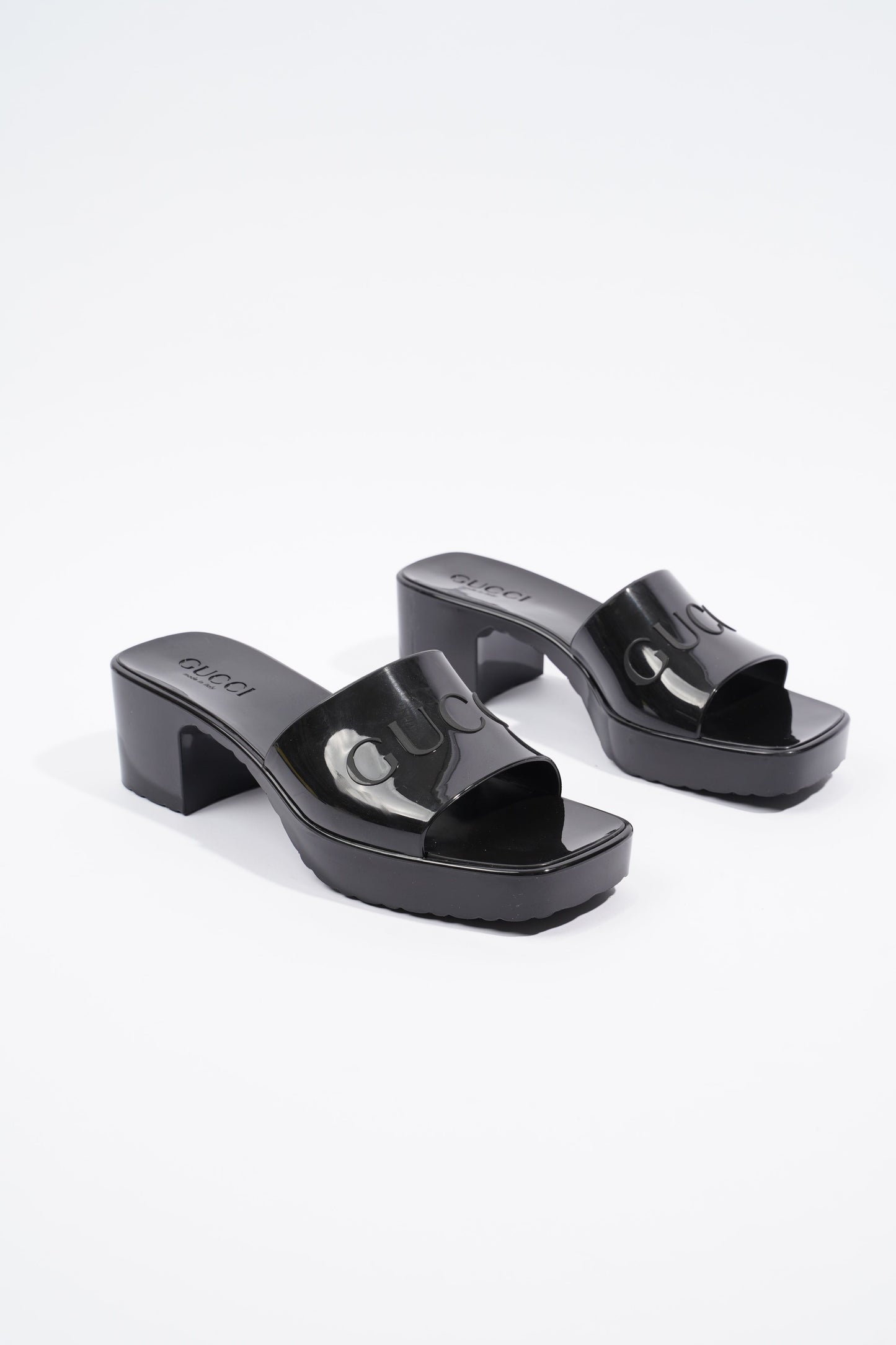 Gucci Rubber Slide Sandal Black EU 36 / UK 3