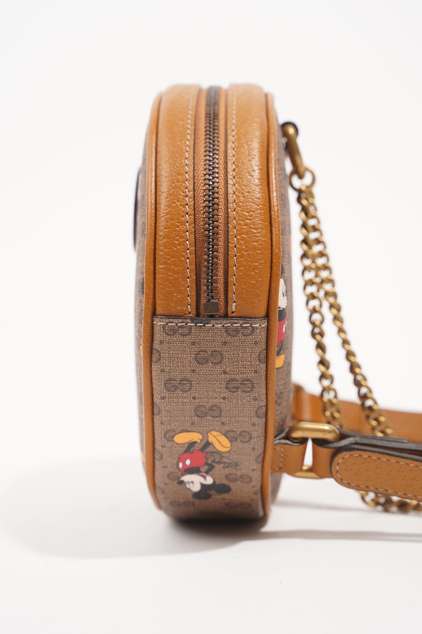 Gucci x Disney Womens Round Mini Backpack Supreme Brown