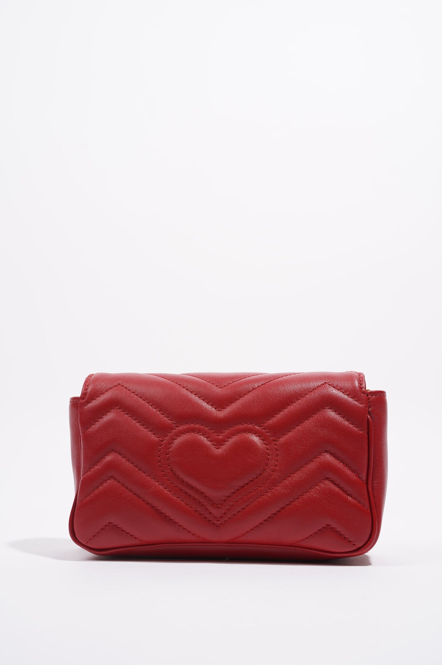 Gucci Womens Marmont Flap Red / Gold Super Mini