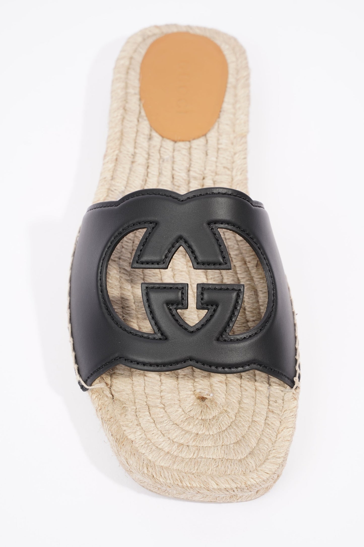Gucci Mens Interlocking G Cut-Out Slide Sandal Black EU 45 / UK 11