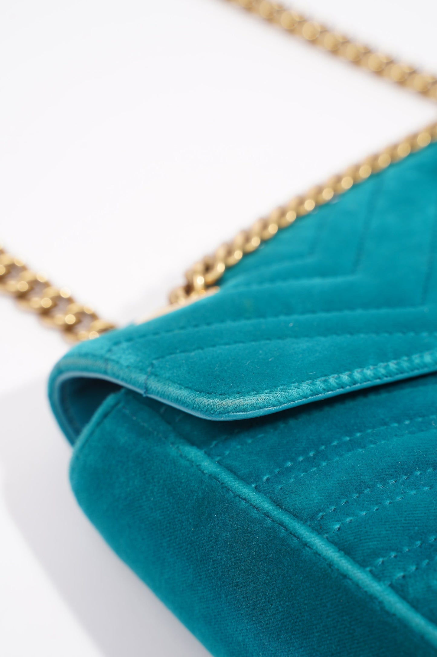 Gucci GG Marmont Flap Bag Green Velvet Small
