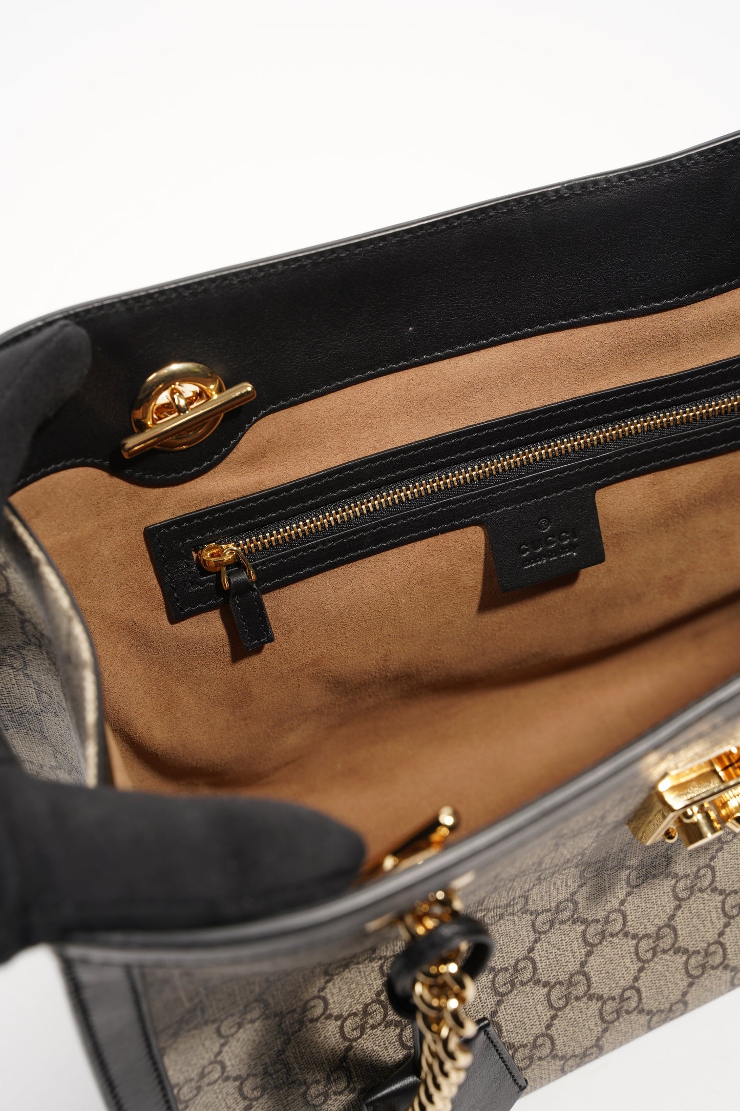Gucci Womens Padlock Bag Supreme Black Medium